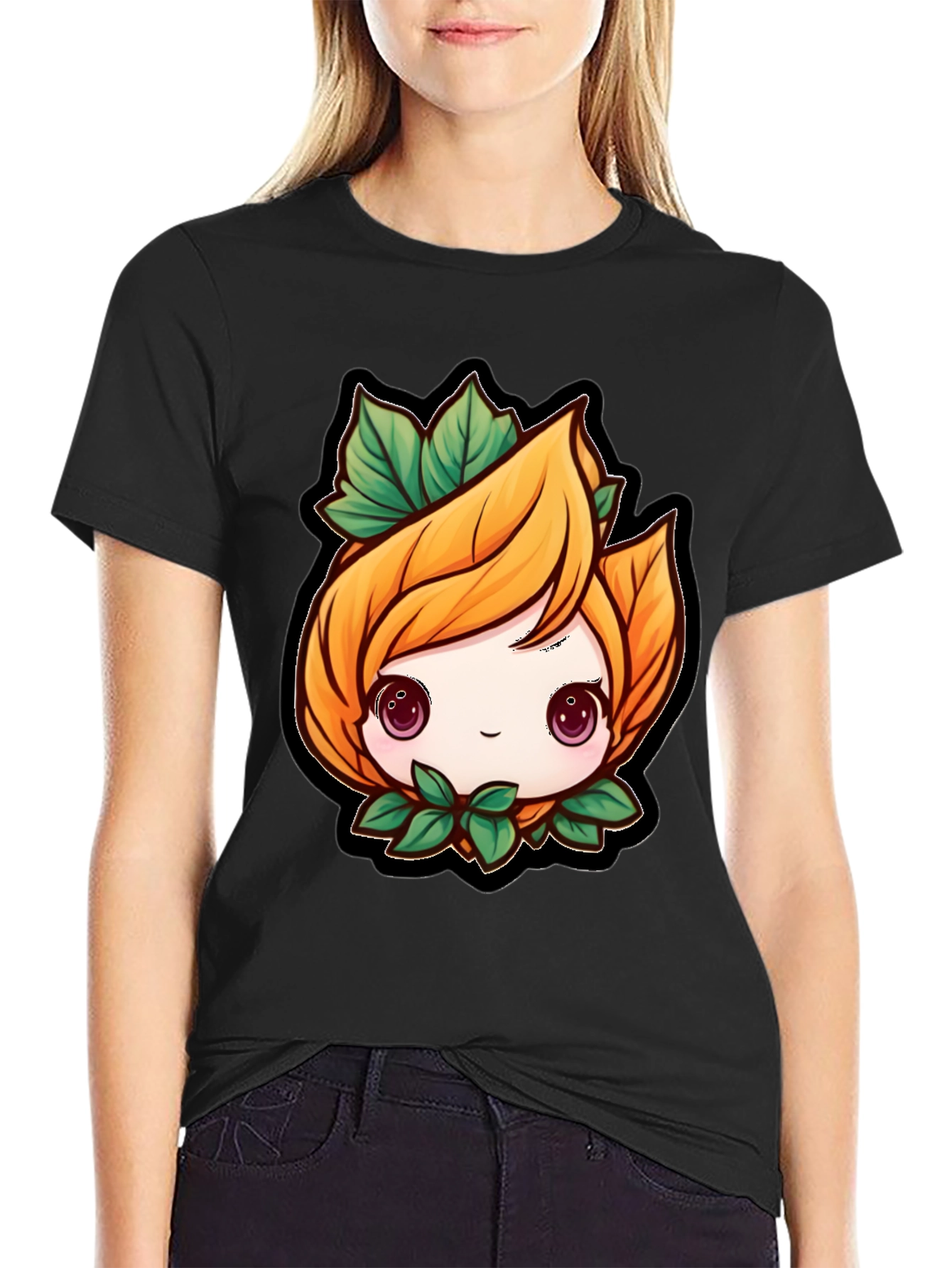 Cute Anime Plant Character T-Shirt