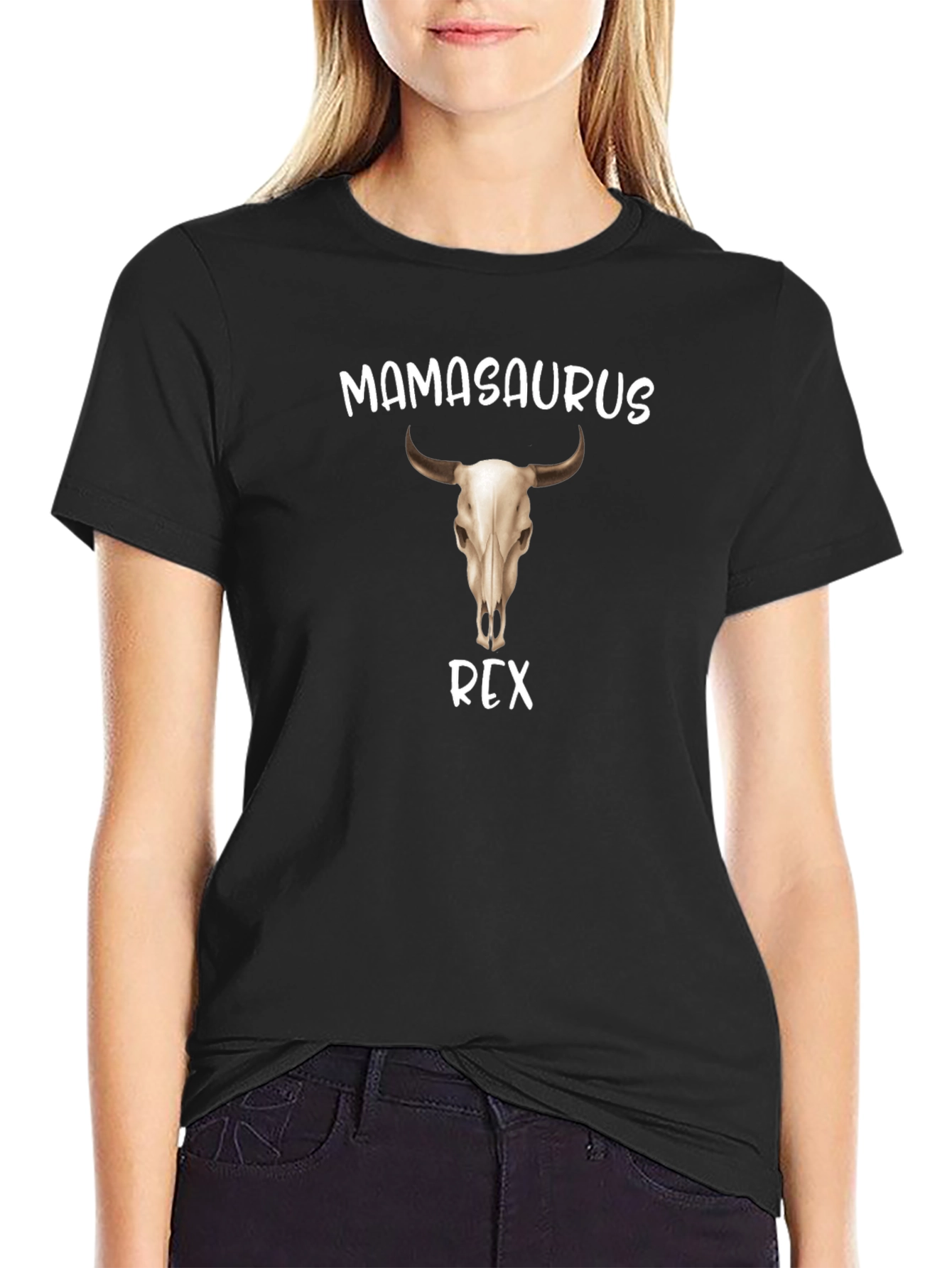 Mamasaurus Rex T-Shirt - Bull Skull Graphic Tee