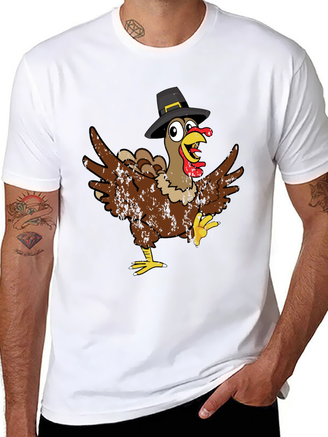 Thanksgiving Turkey Pilgrim Hat T-Shirt