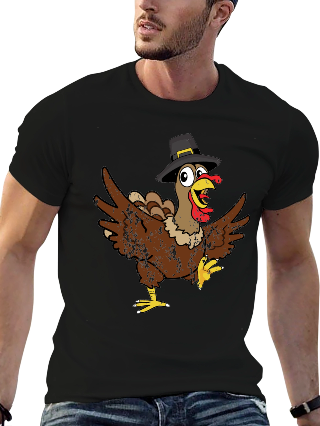 Thanksgiving Turkey Pilgrim Hat T-Shirt