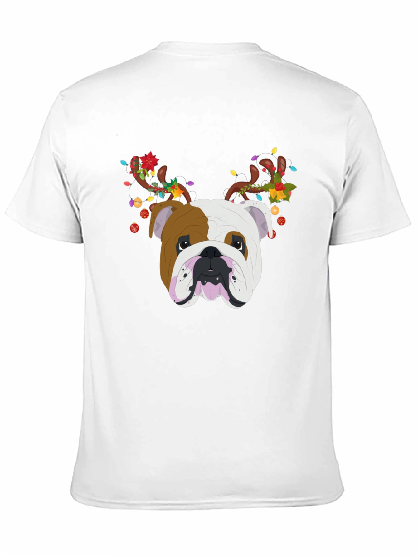 Bulldog Christmas Antlers T-Shirt