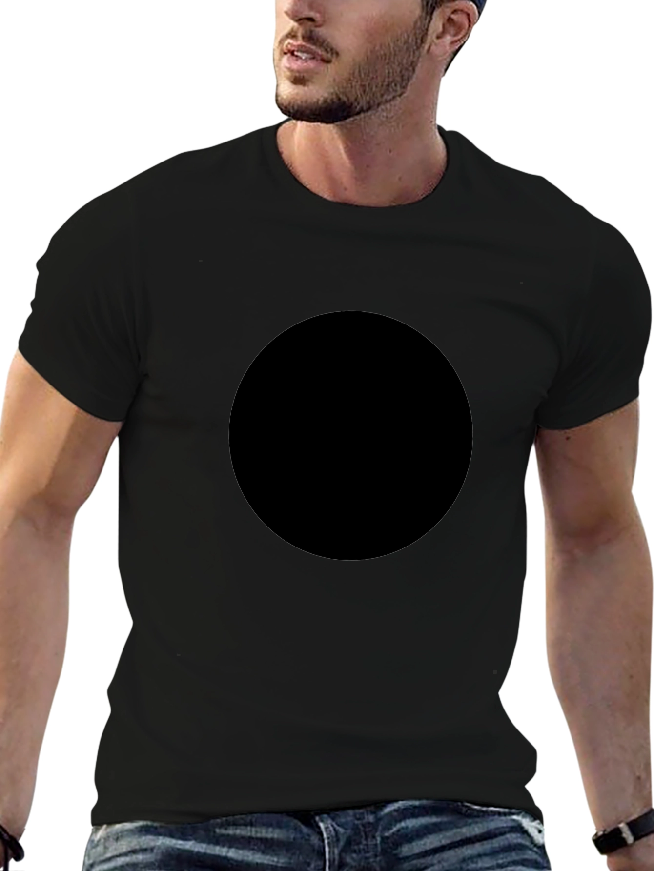 Mens Black Crew Neck T-Shirt - Classic Style