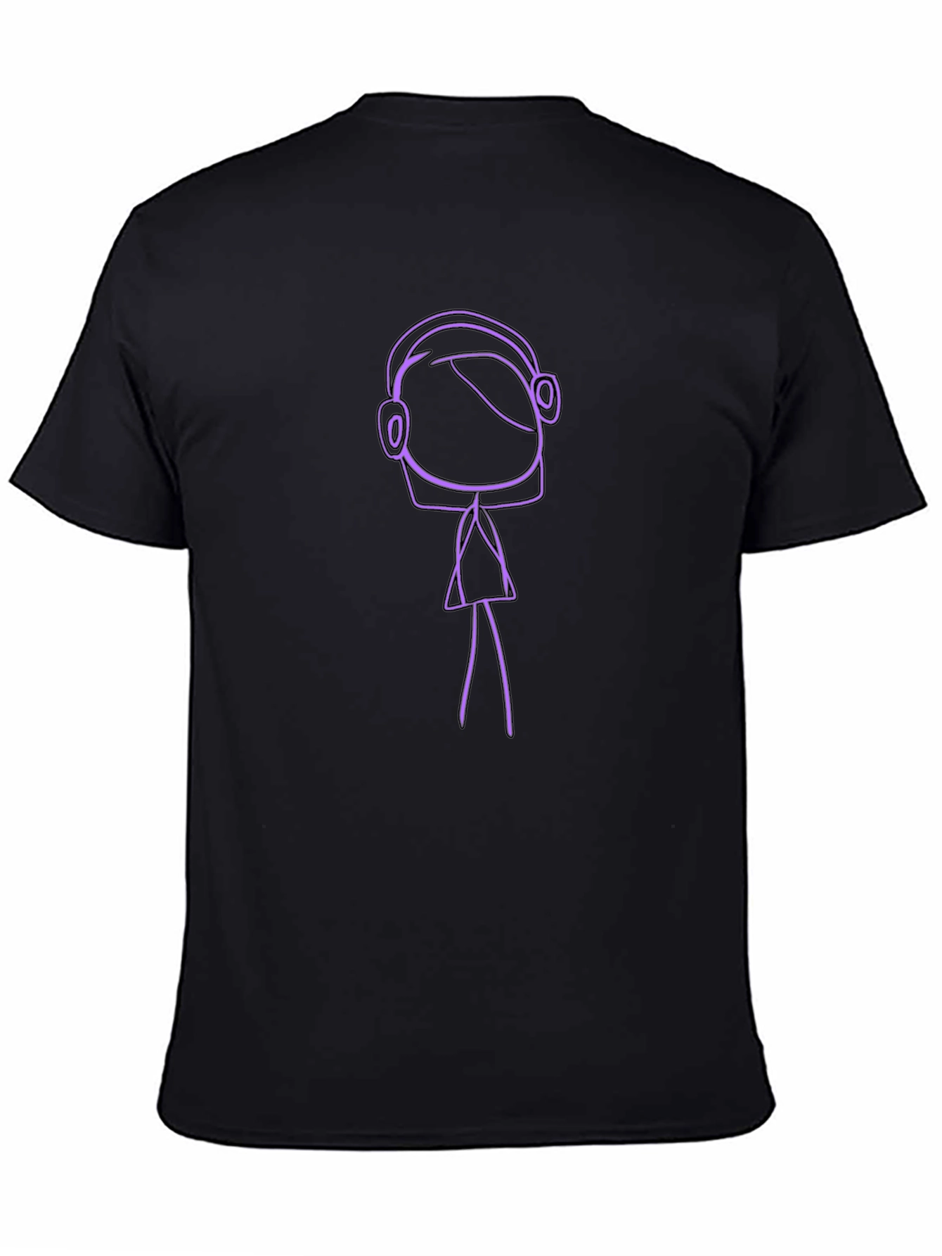 Stick Figure DJ Black T-Shirt