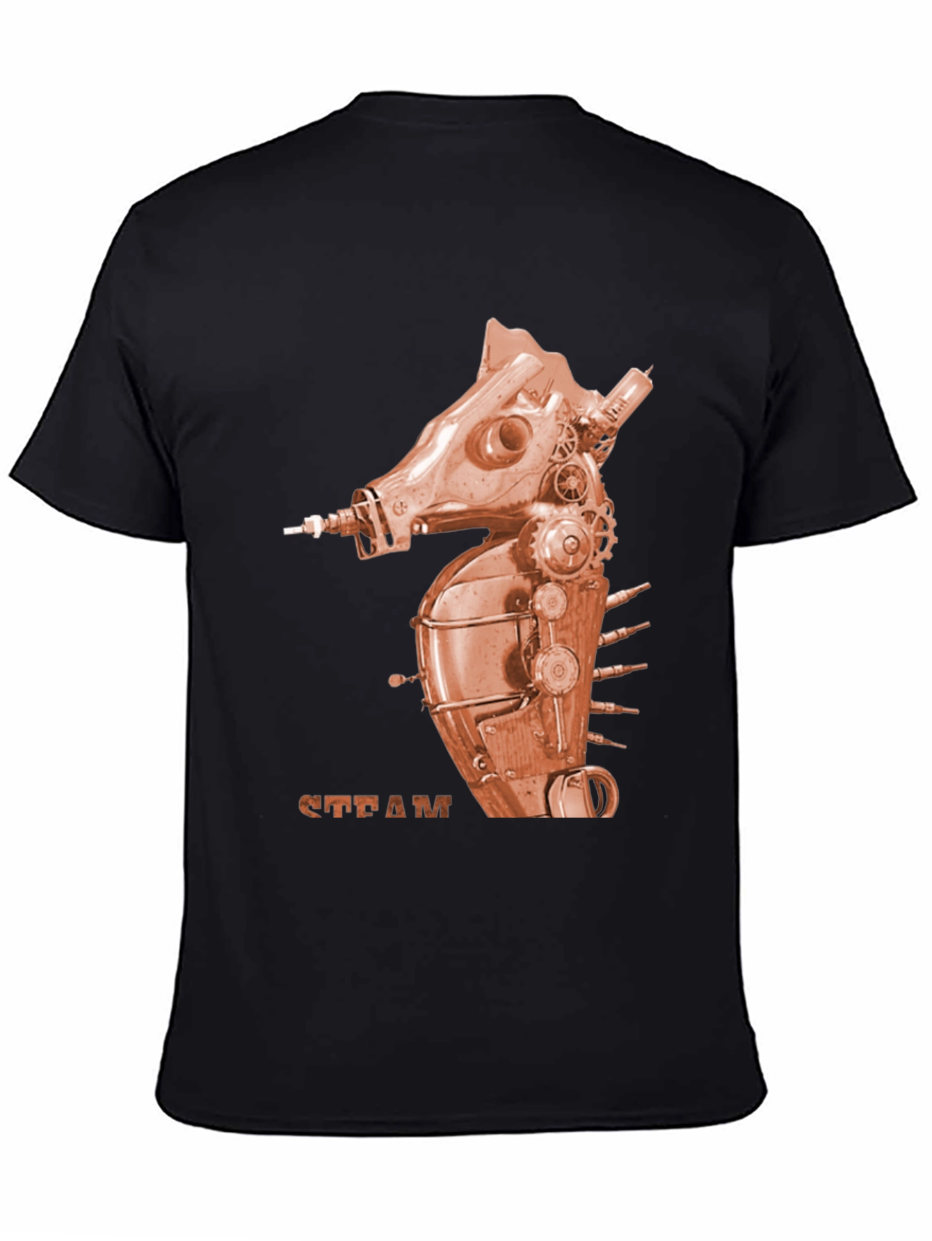 Steampunk Seahorse Graphic Tee - Unique Design