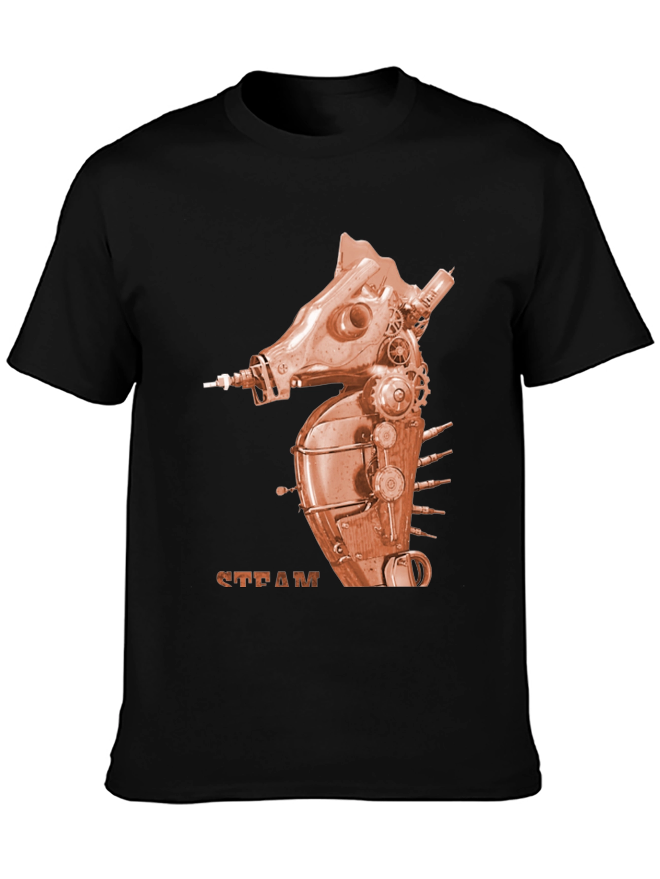 Steampunk Seahorse Graphic Tee - Unique Design