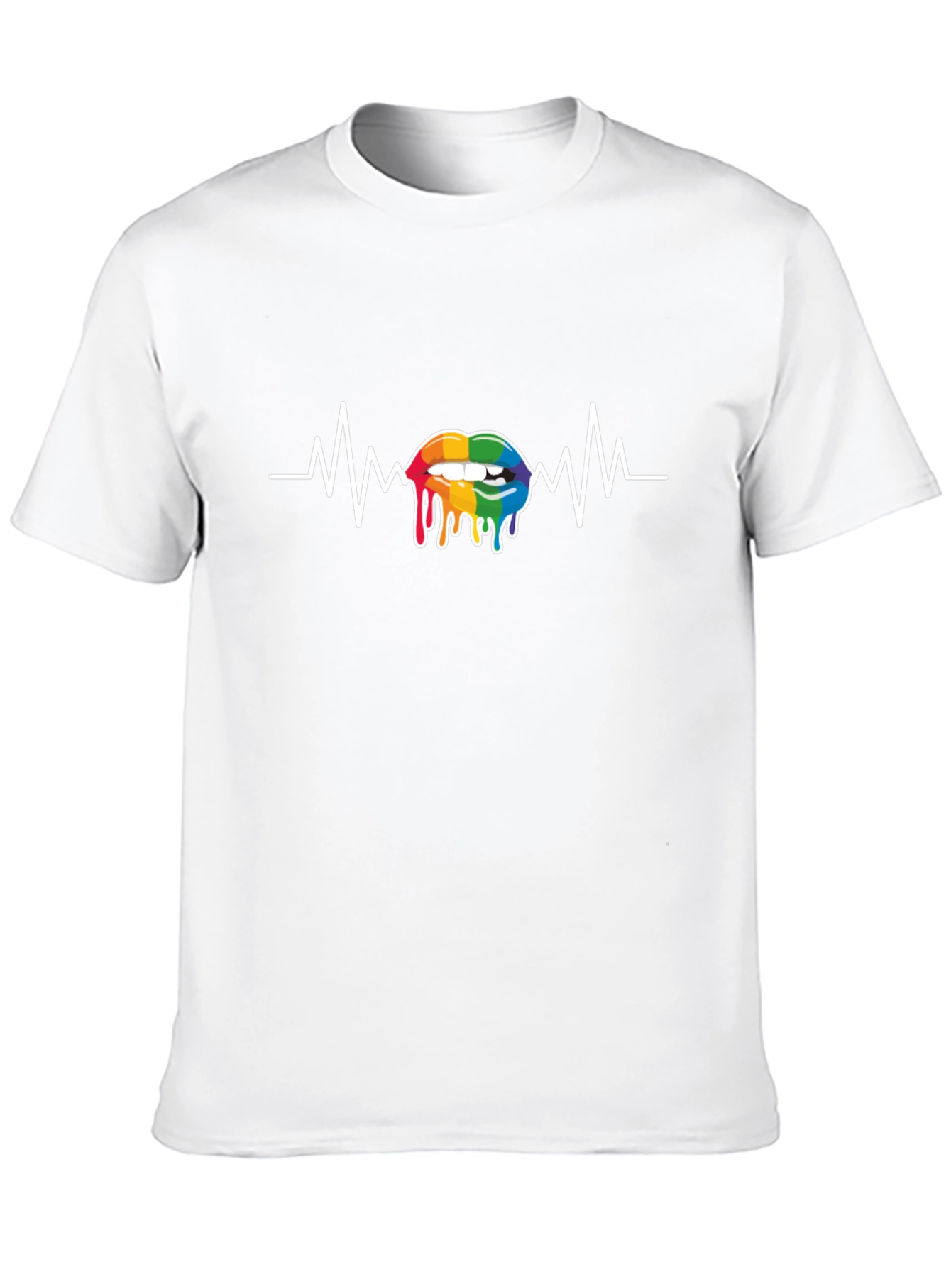 Rainbow Lips Heartbeat T-Shirt