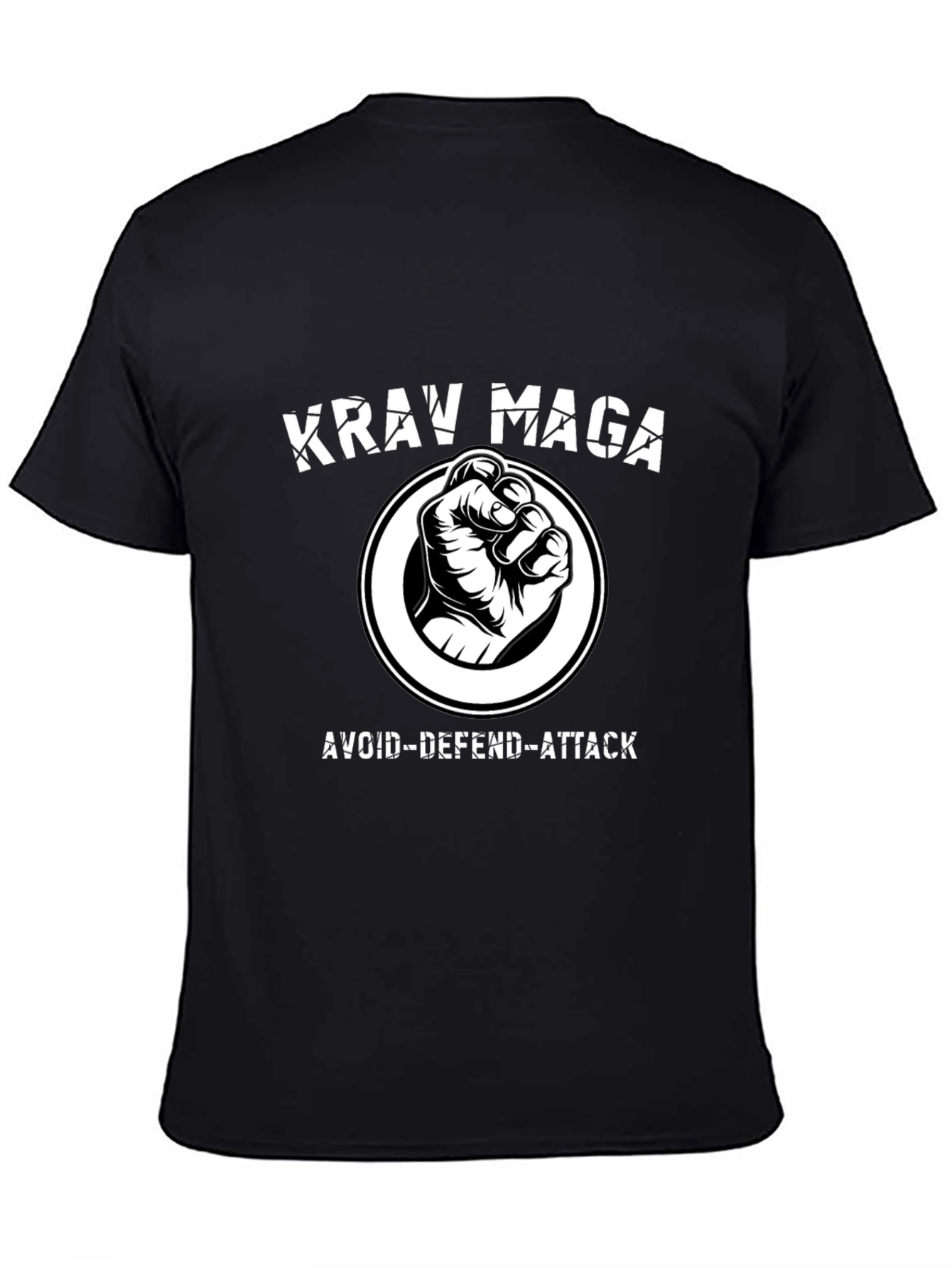 Krav Maga Avoid-Defend-Attack Black T-Shirt