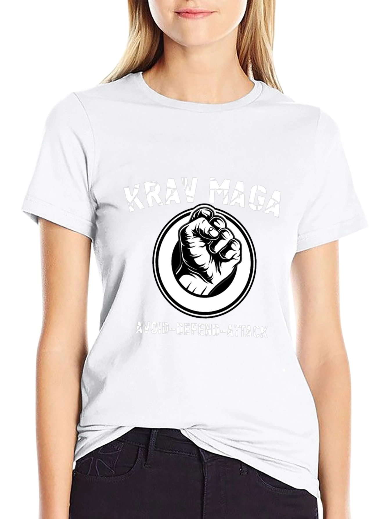 Krav Maga Avoid-Defend-Attack Black T-Shirt