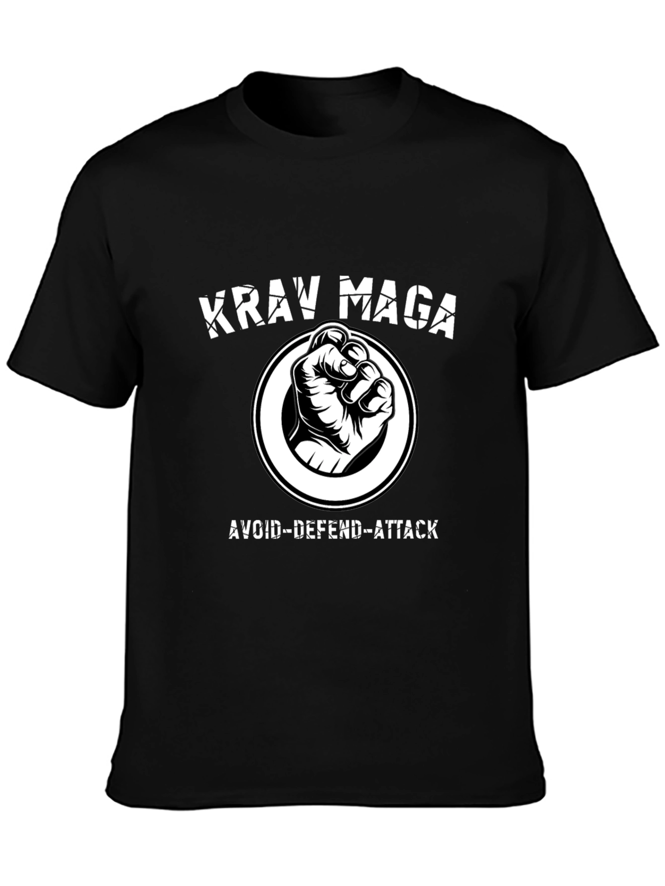 Krav Maga Avoid-Defend-Attack Black T-Shirt