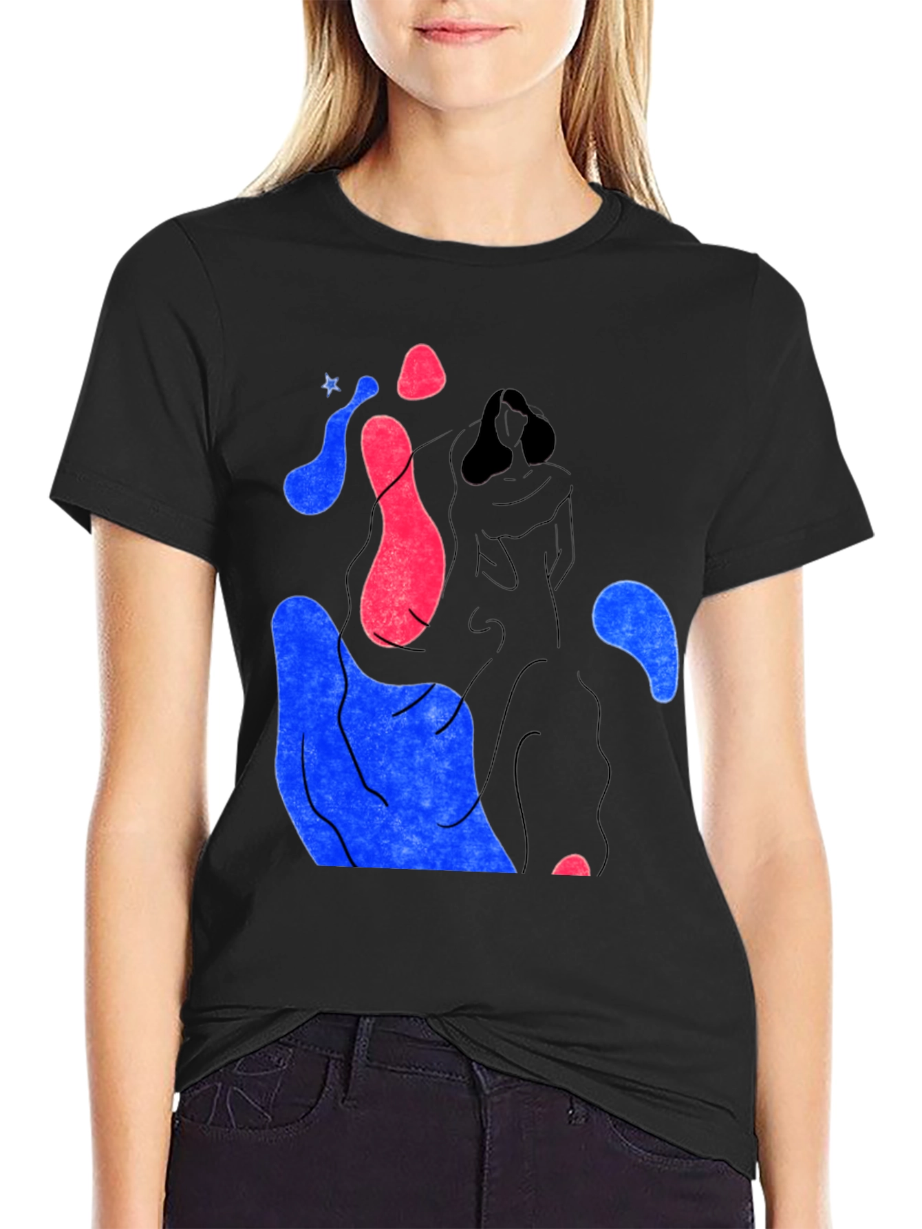 Abstract Graphic Print Crew Neck T-Shirt
