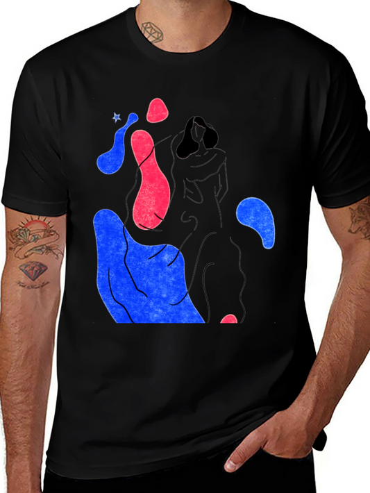 Abstract Graphic Print Crew Neck T-Shirt