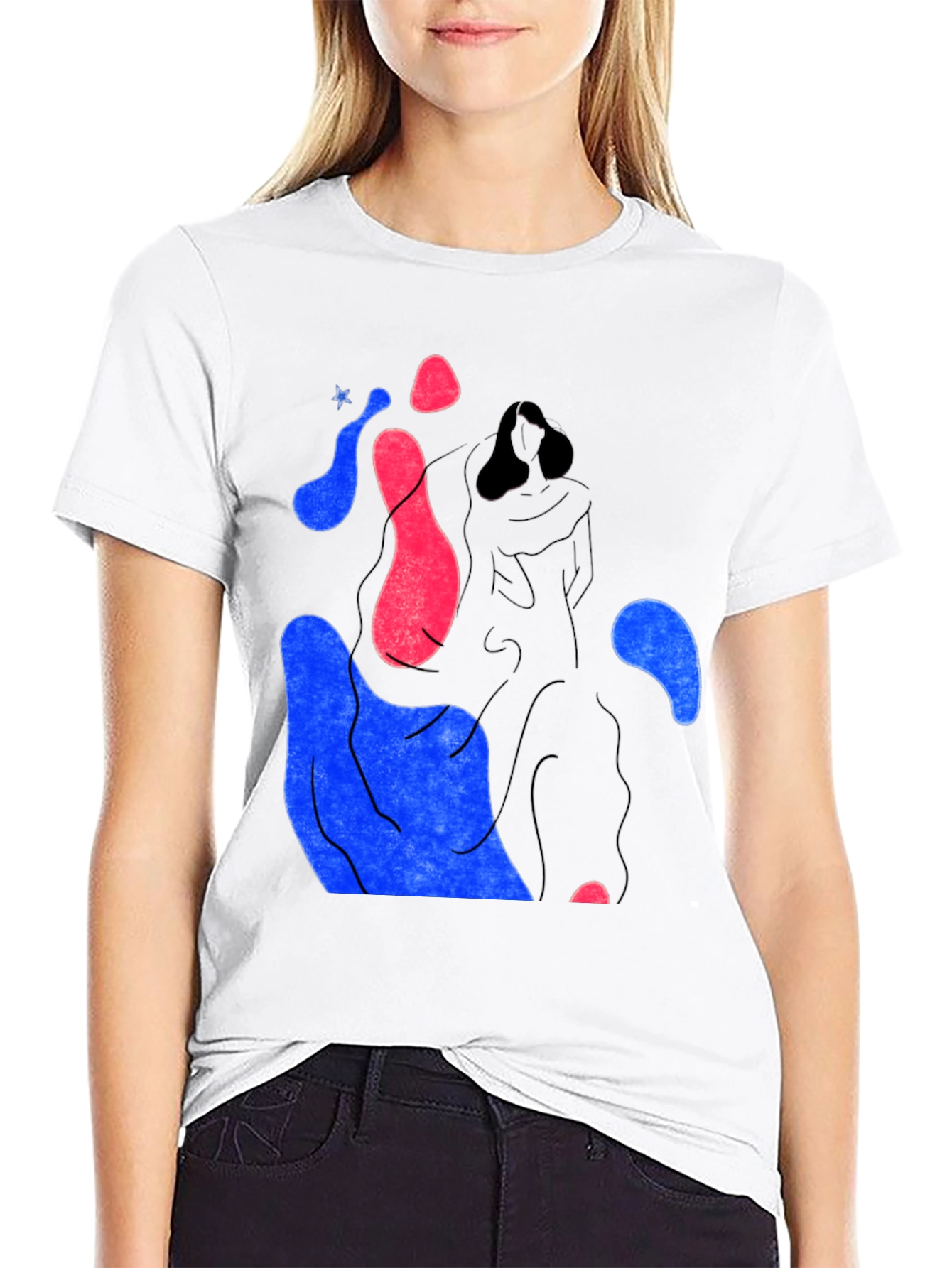 Abstract Graphic Print Crew Neck T-Shirt