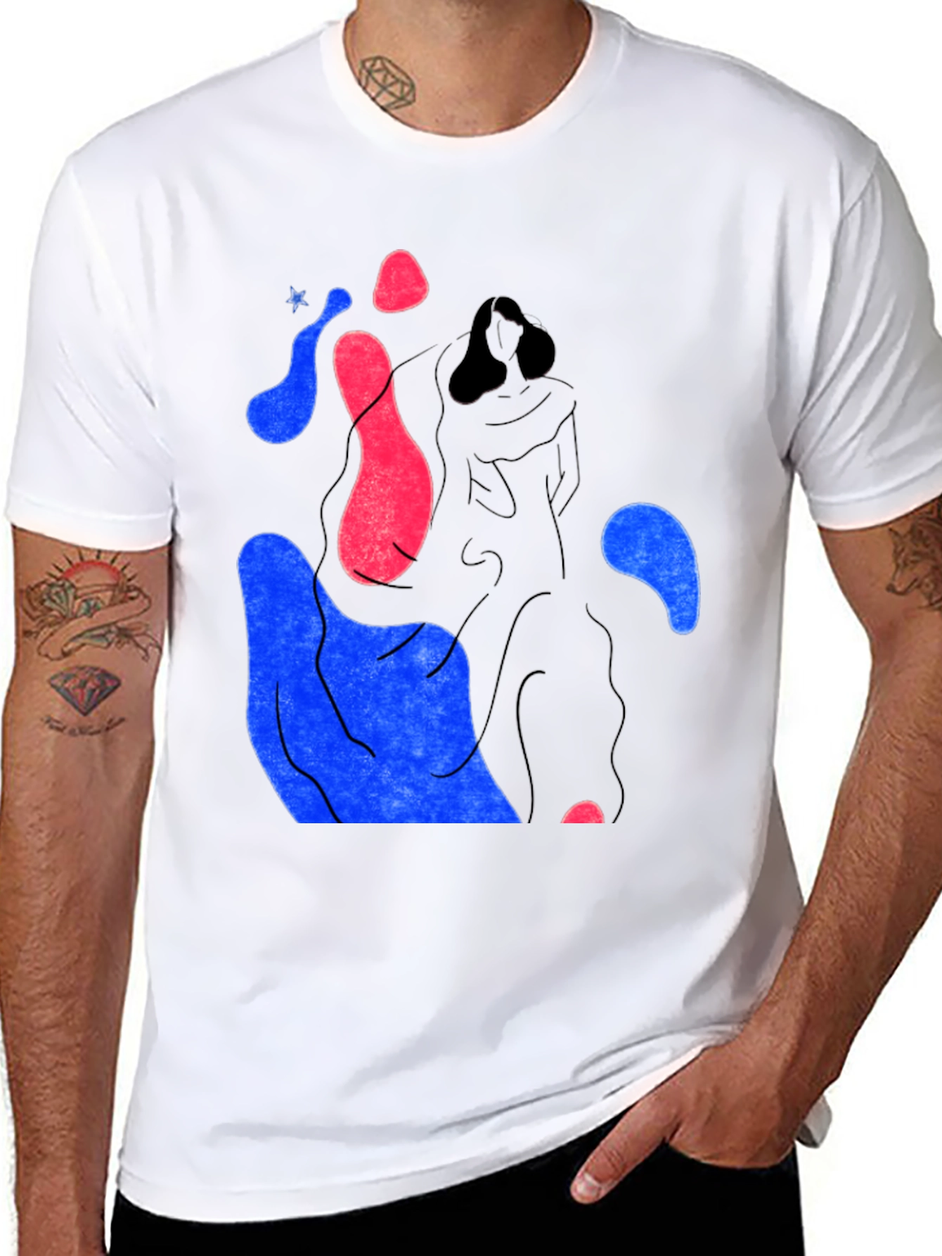 Abstract Graphic Print Crew Neck T-Shirt