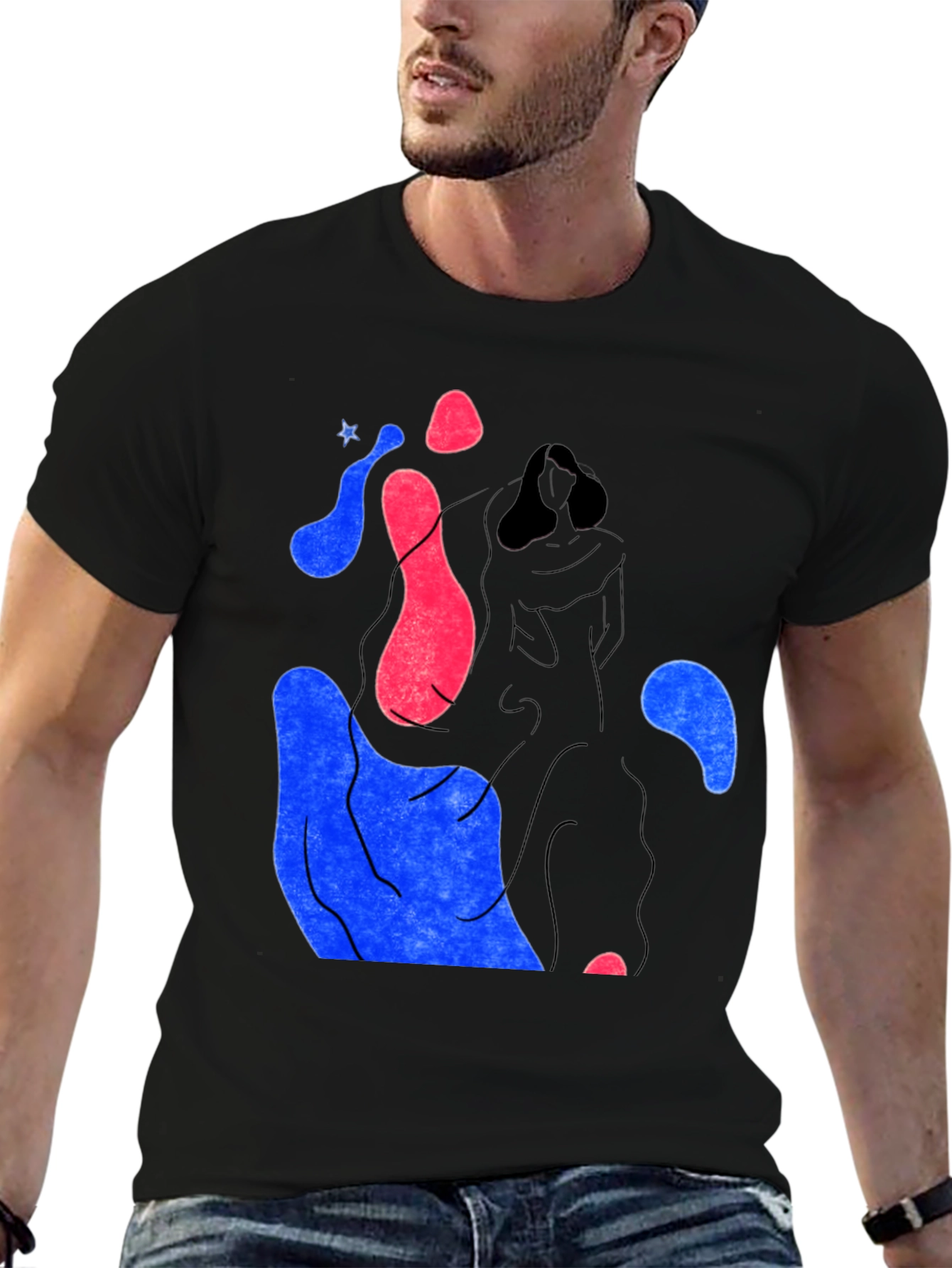 Abstract Graphic Print Crew Neck T-Shirt