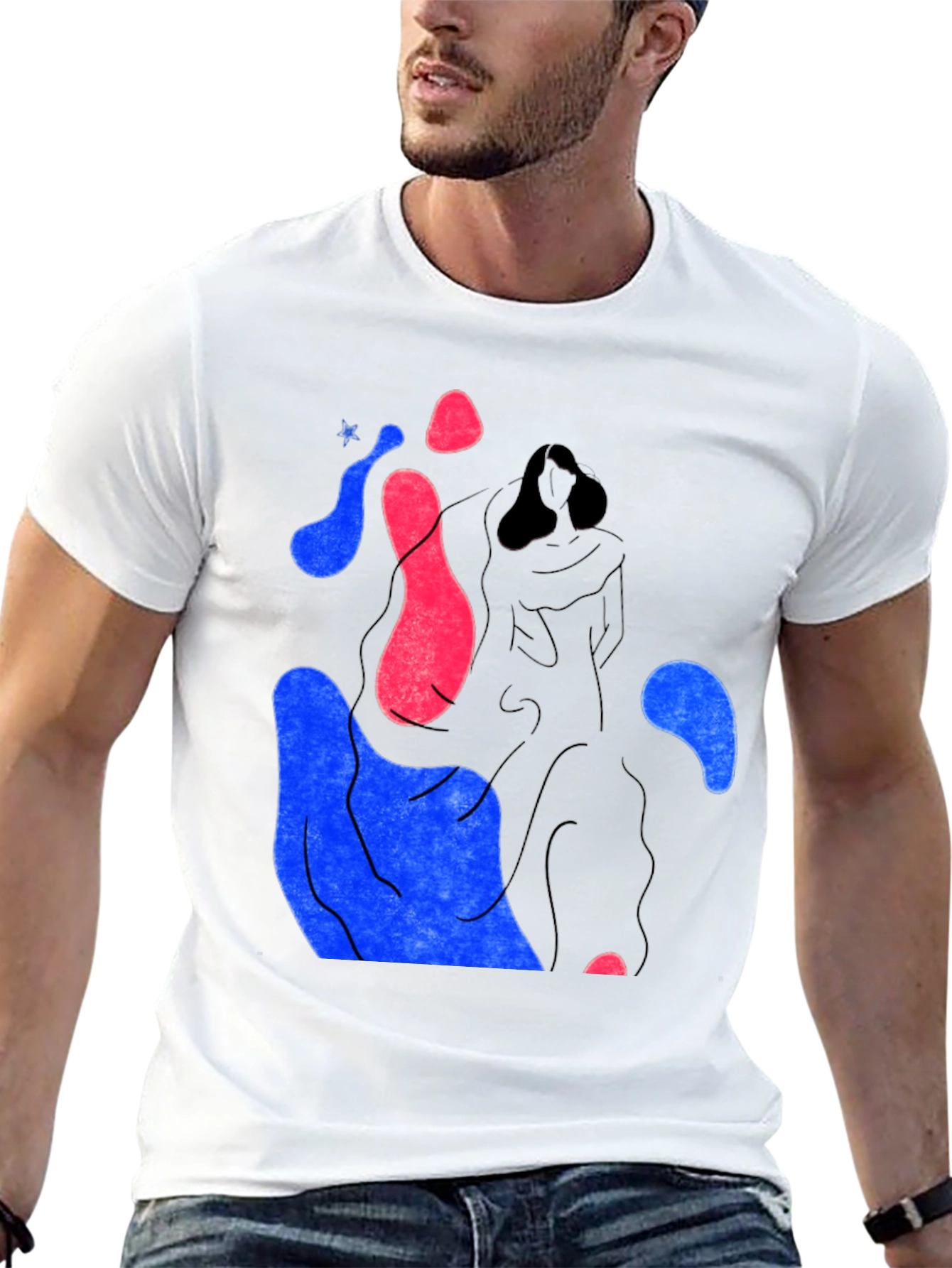 Abstract Graphic Print Crew Neck T-Shirt