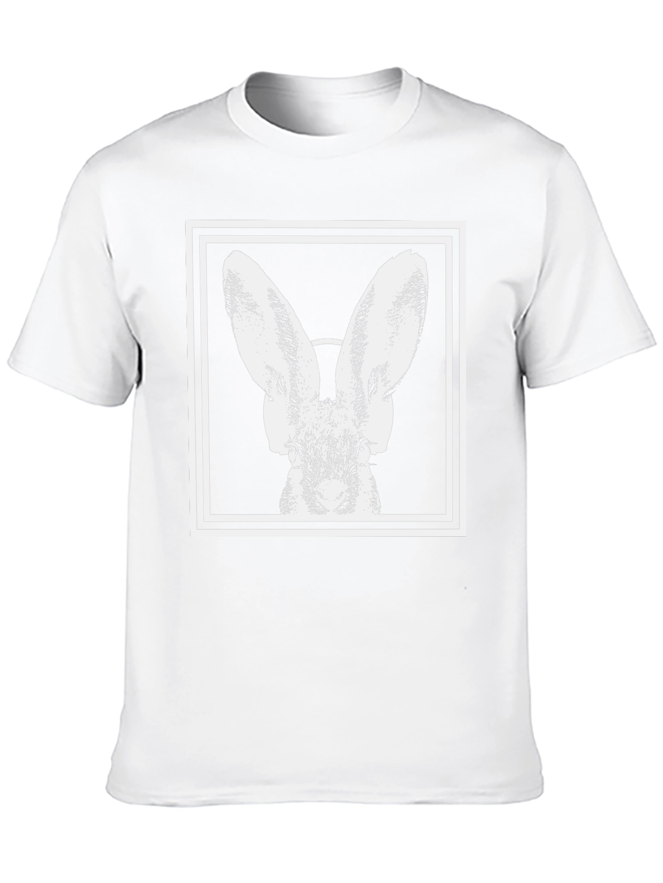 Rabbit Headphone Graphic Tee - Modern Black T-Shirt