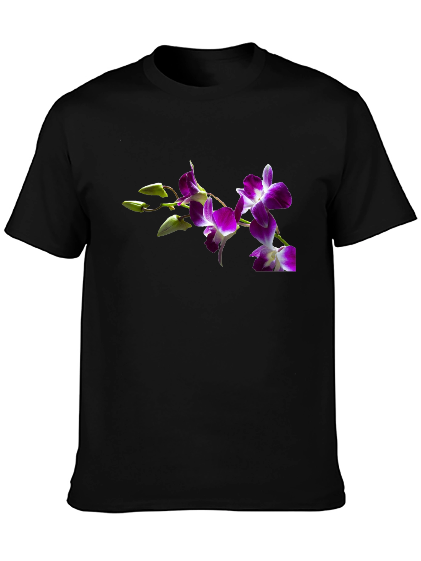 Floral Print Black Tee