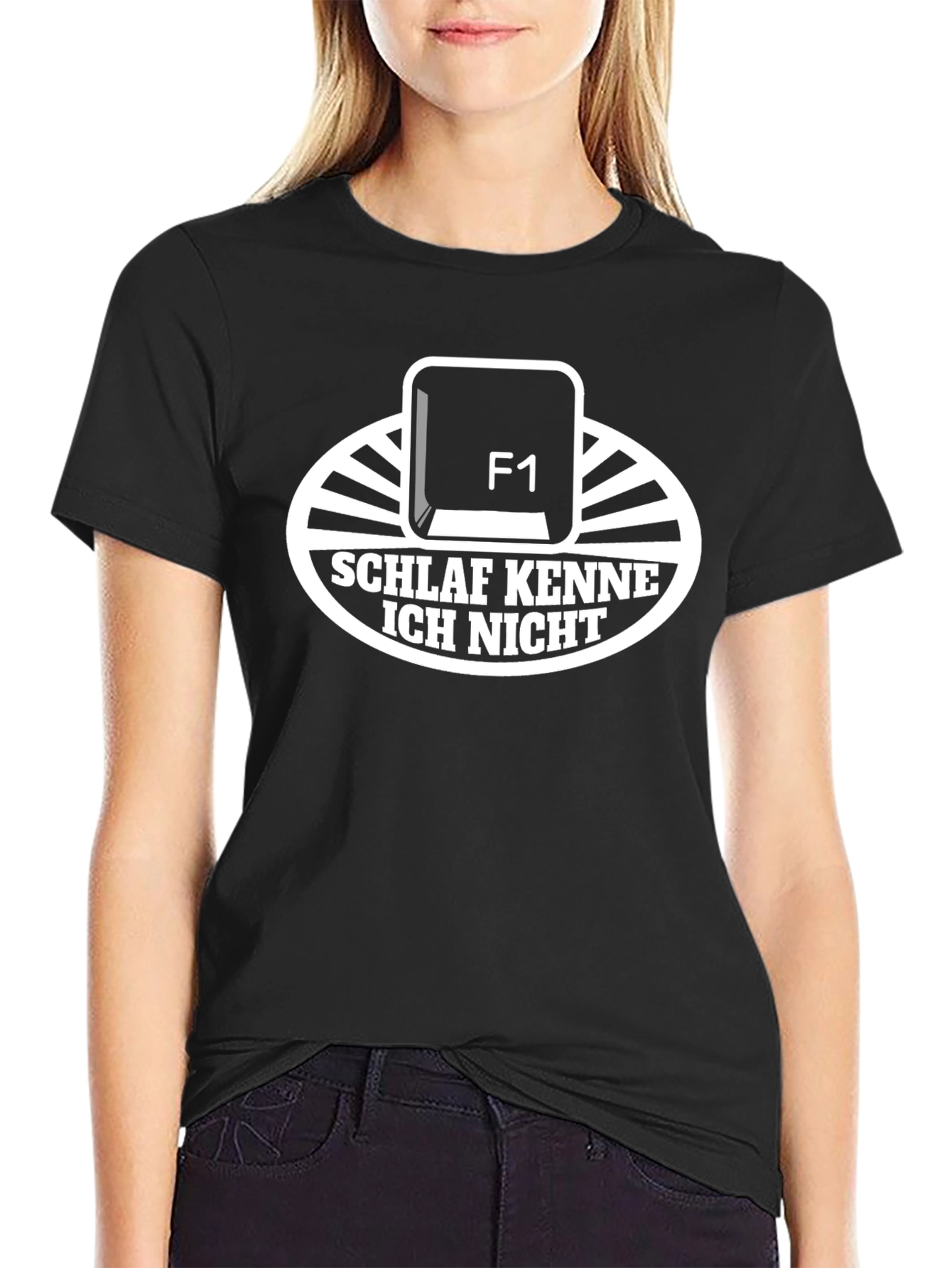 Funny Schlaf Kenne Ich Nicht F1 Black T-Shirt