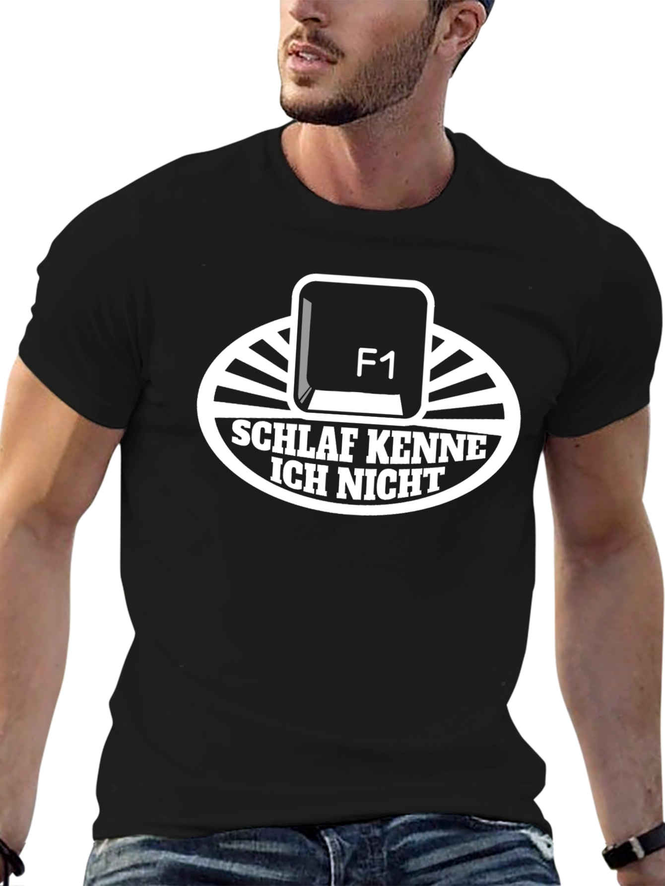 Funny Schlaf Kenne Ich Nicht F1 Black T-Shirt