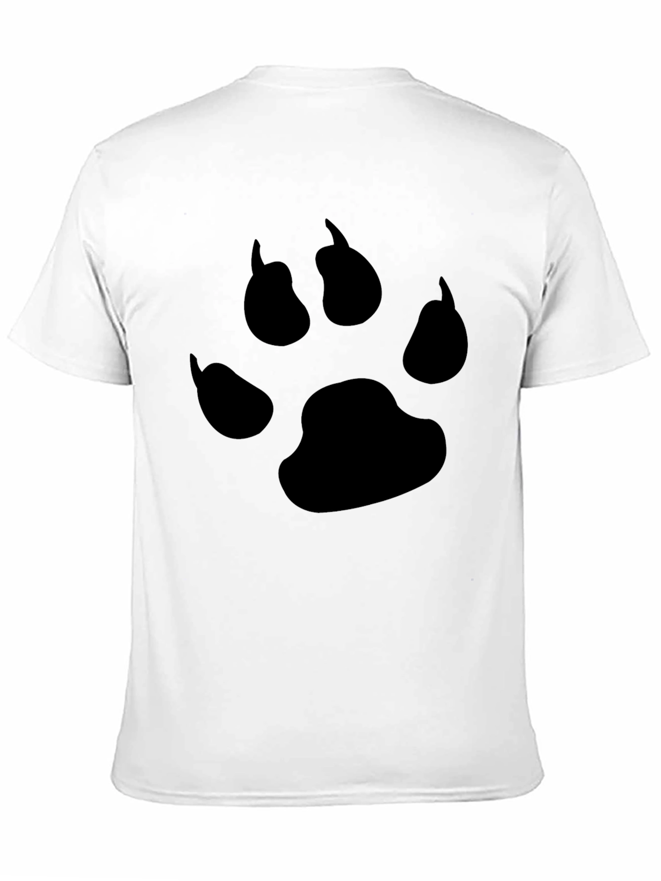 Black Paw Print T-Shirt - Casual Cotton Tee