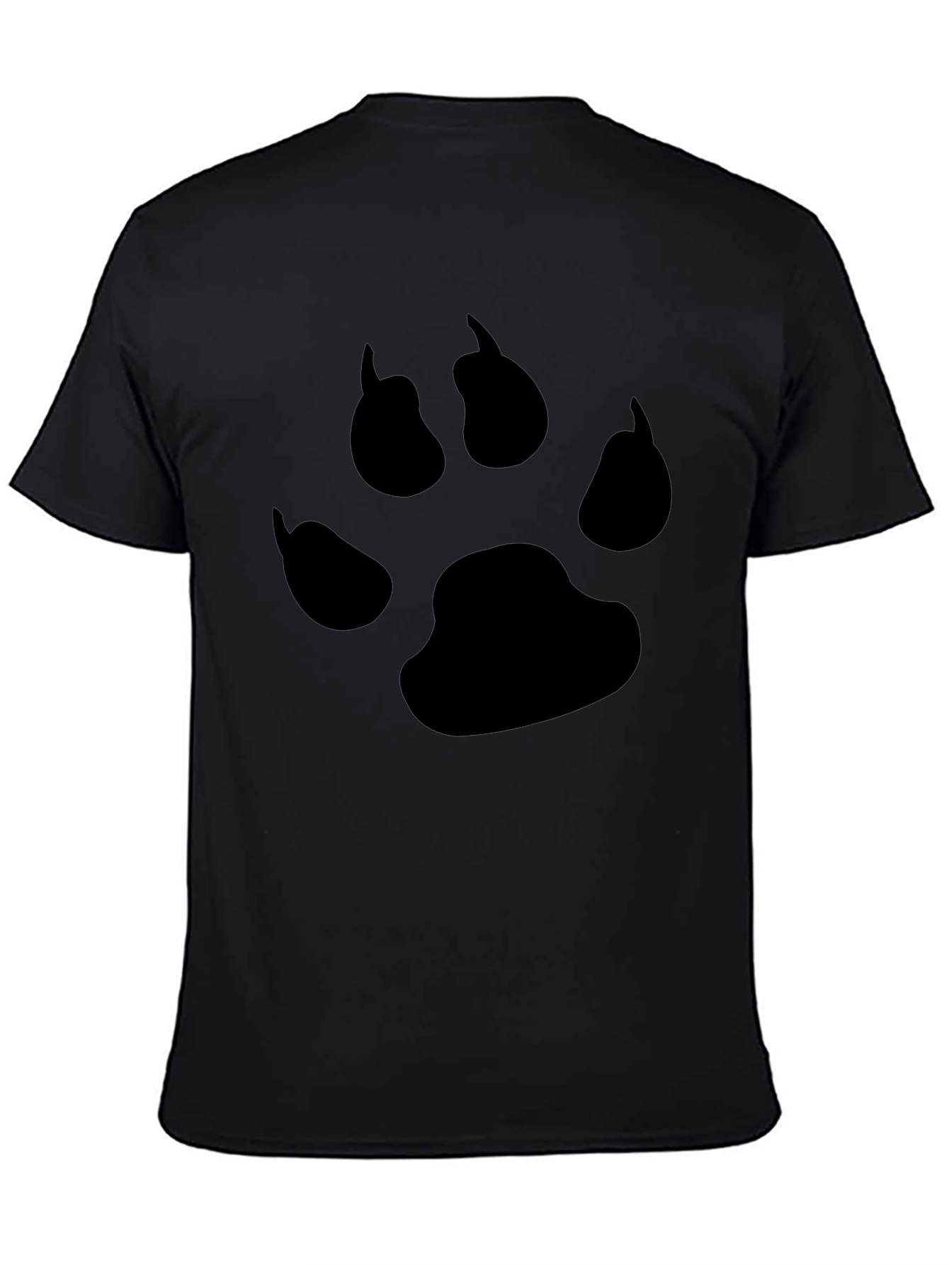 Black Paw Print T-Shirt - Casual Cotton Tee