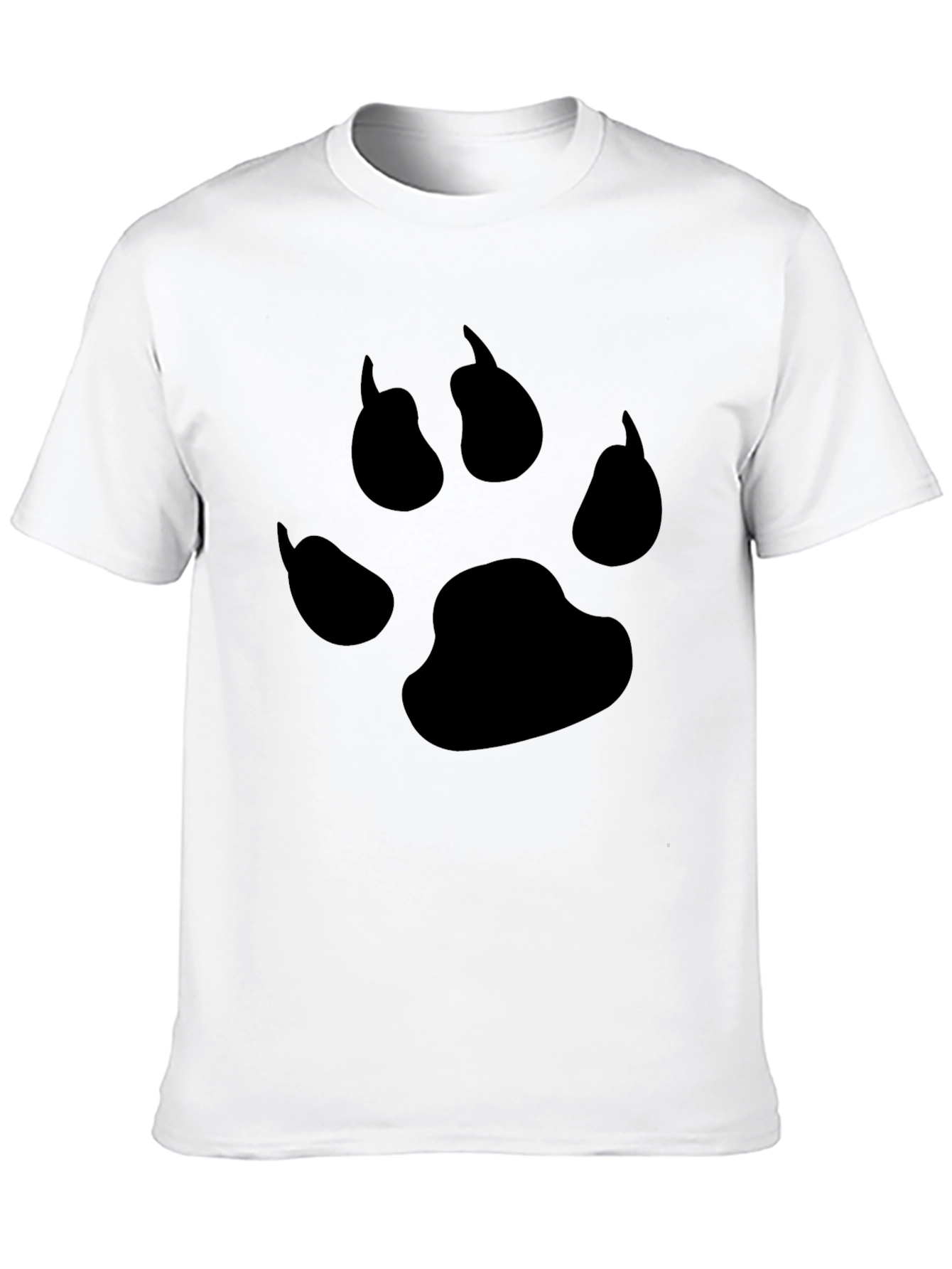 Black Paw Print T-Shirt - Casual Cotton Tee