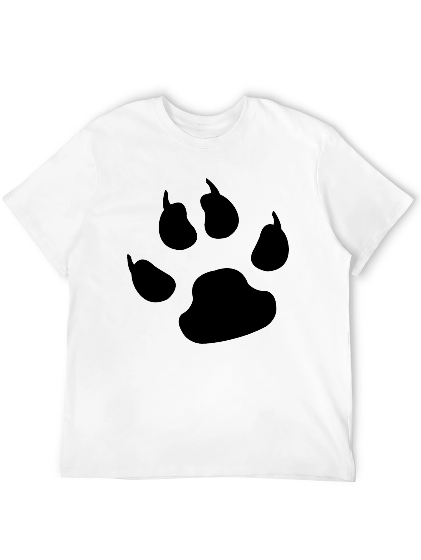 Black Paw Print T-Shirt - Casual Cotton Tee