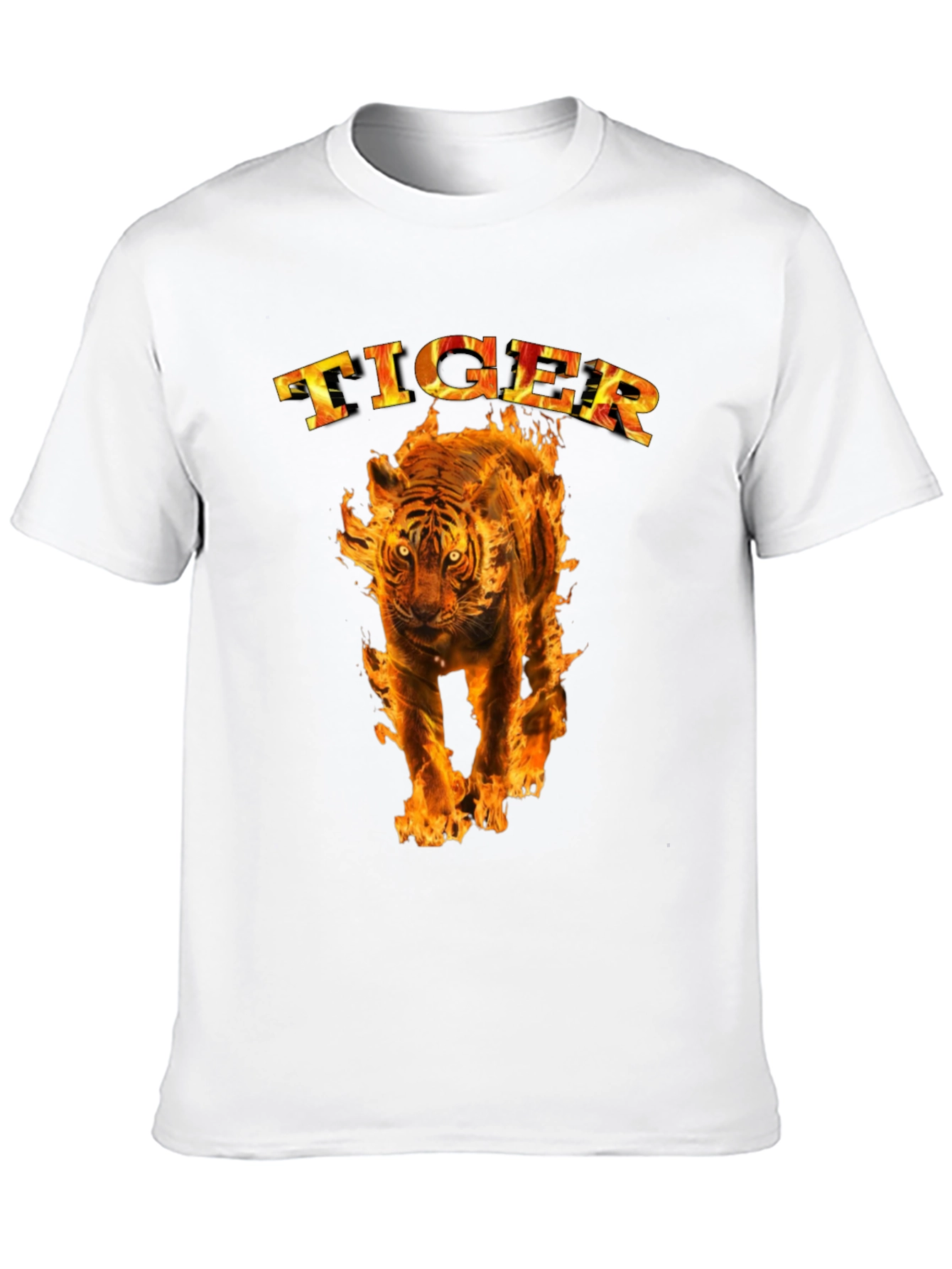 Fiery Tiger Graphic Tee - Bold Black T-Shirt
