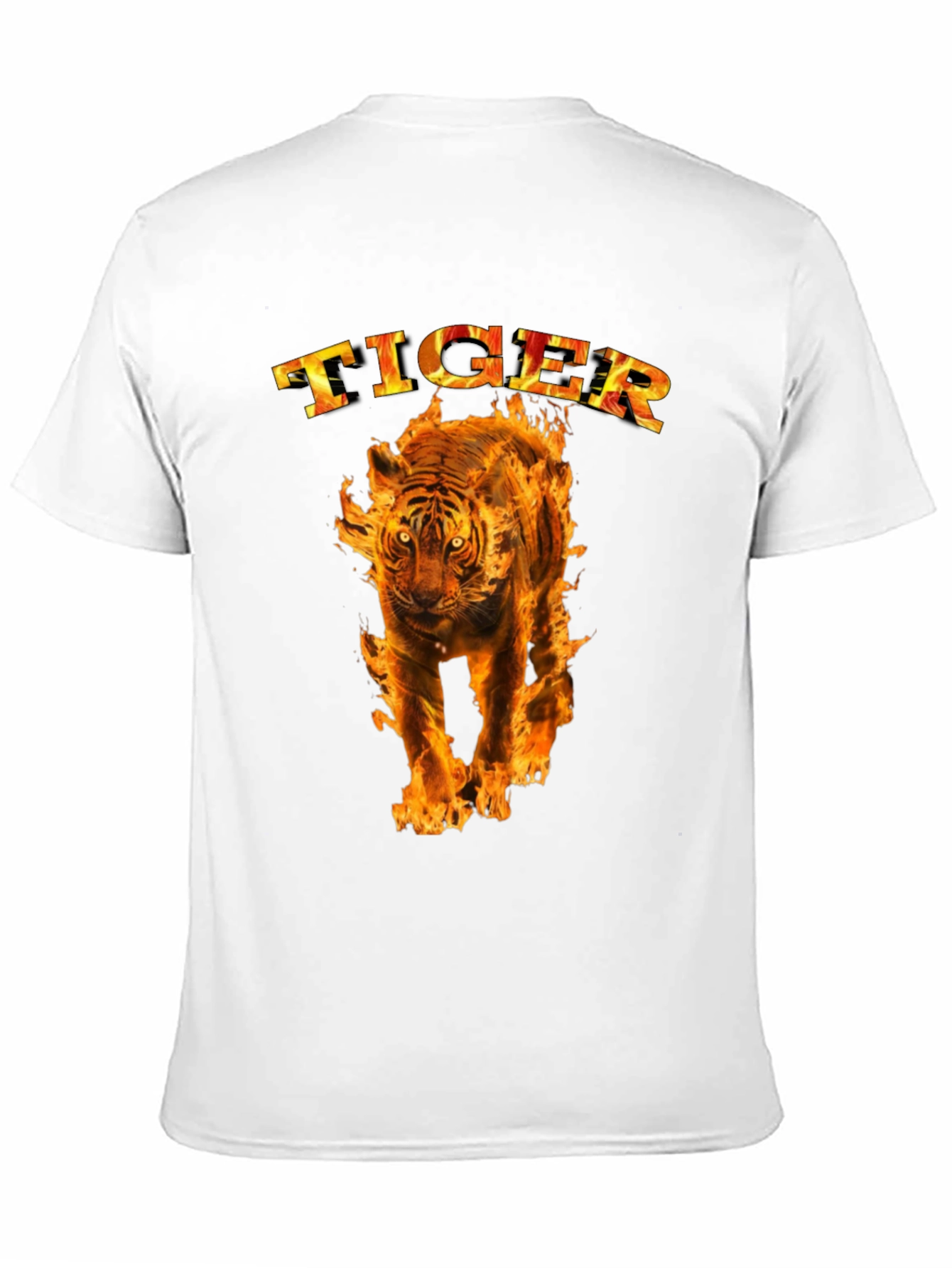 Fiery Tiger Graphic Tee - Bold Black T-Shirt