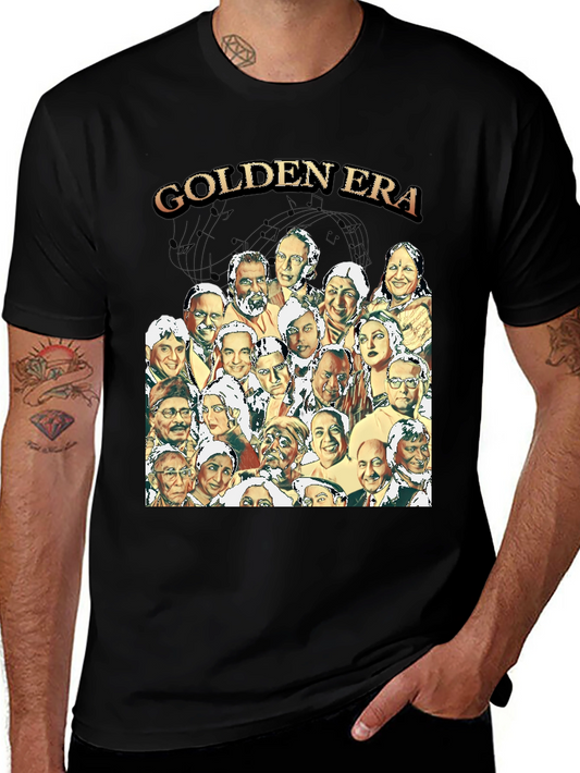 Golden Era Graphic Print Black T-Shirt