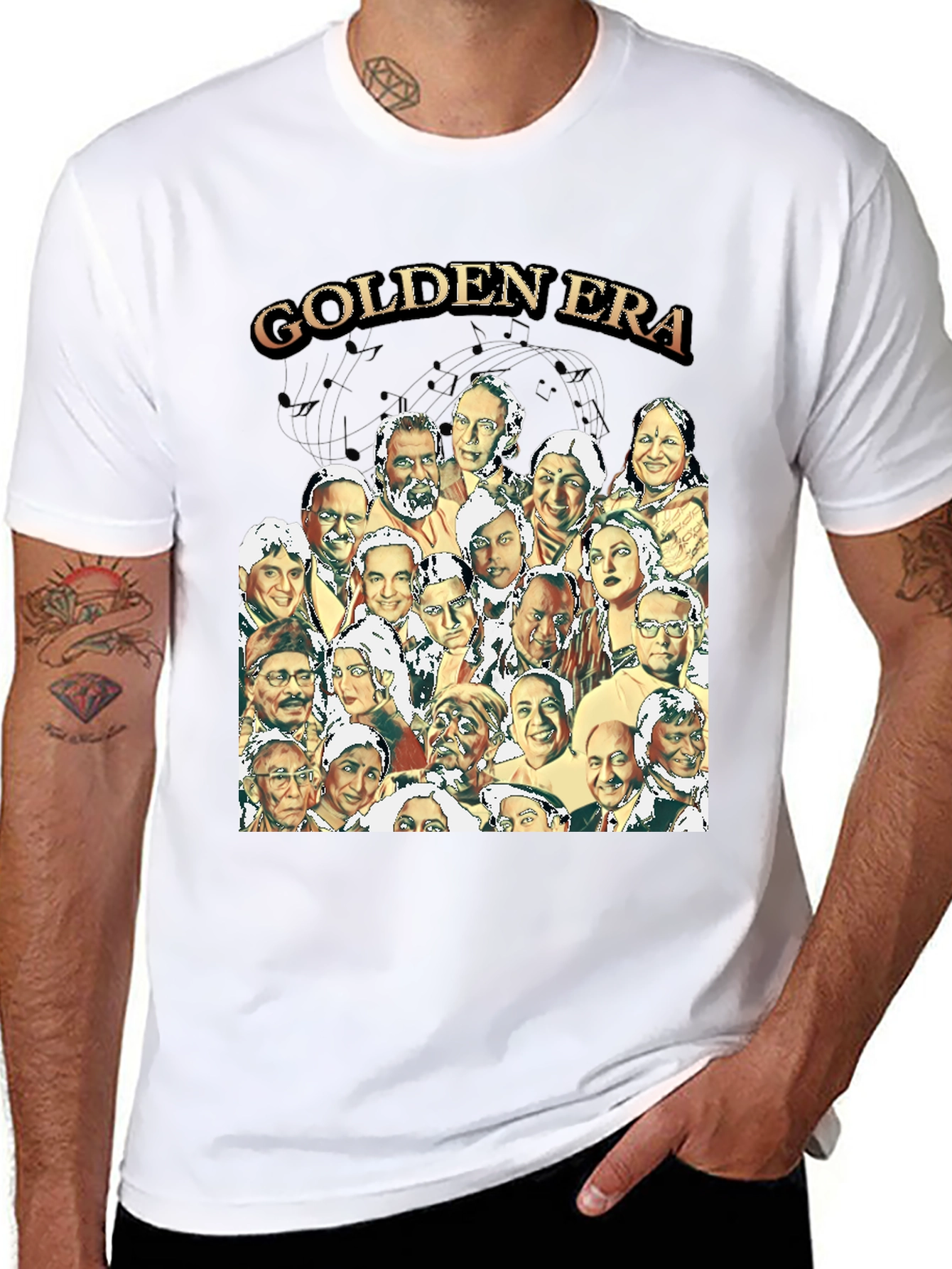 Golden Era Graphic Print Black T-Shirt
