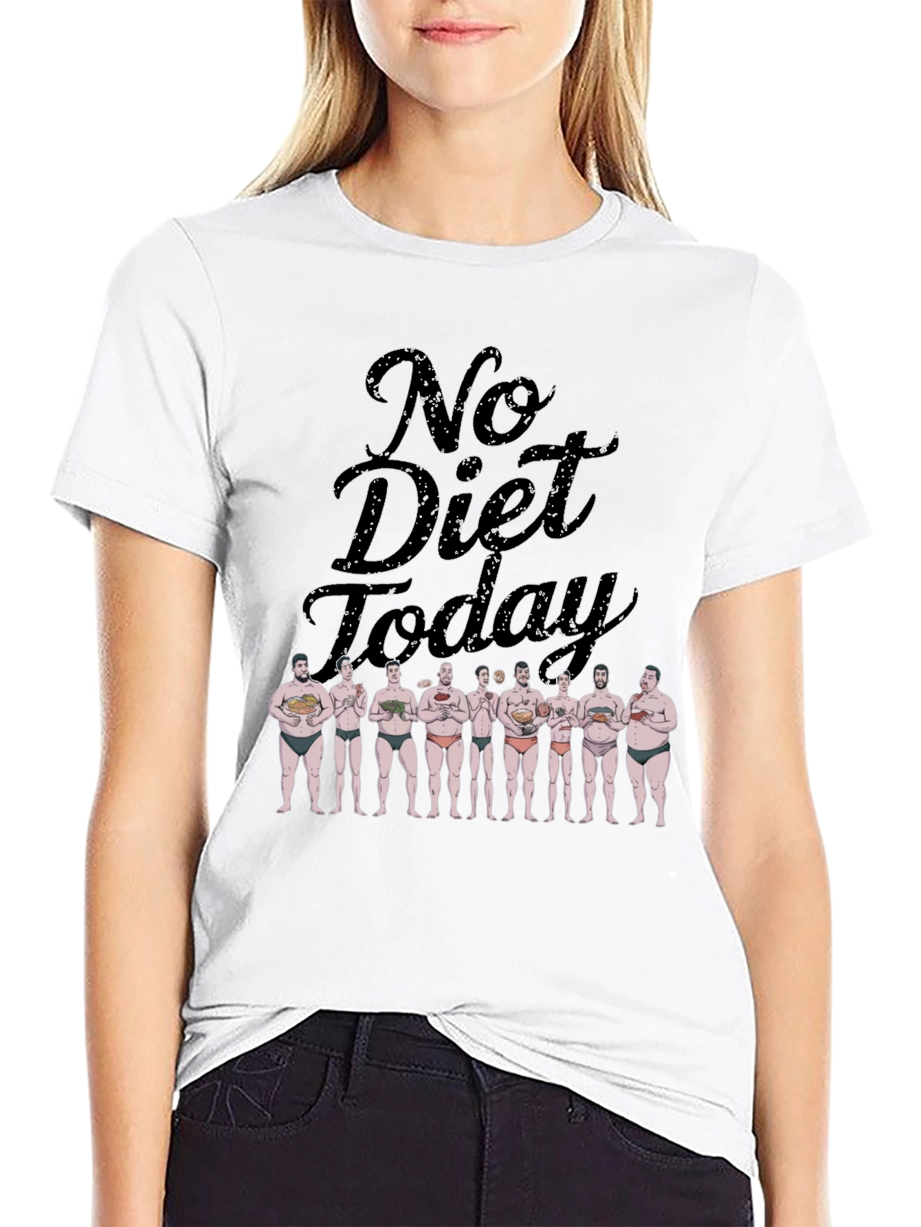 No Diet Today Graphic T-Shirt Funny Foodie Tee