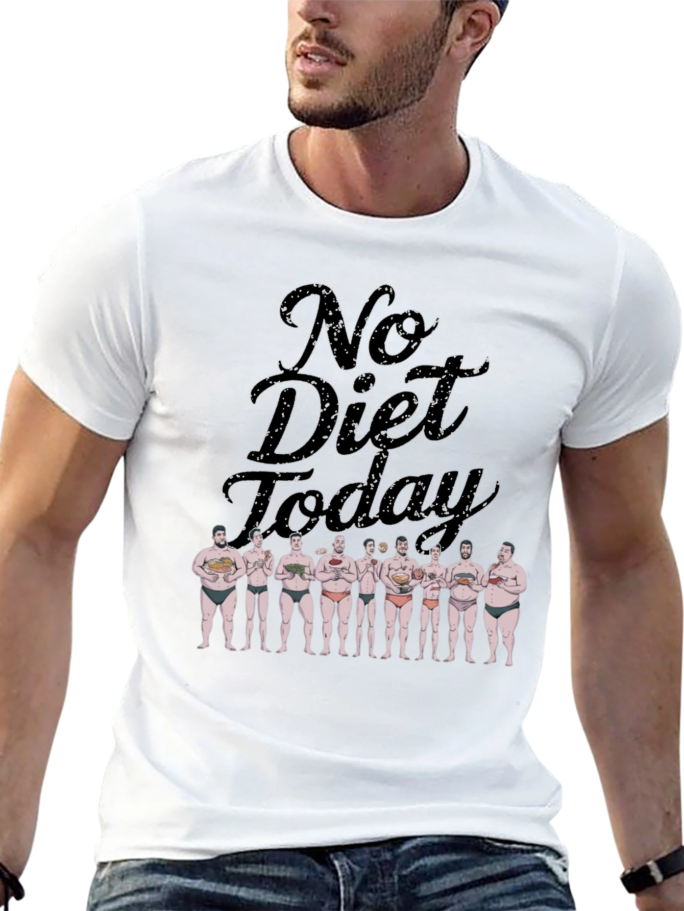 No Diet Today Graphic T-Shirt Funny Foodie Tee