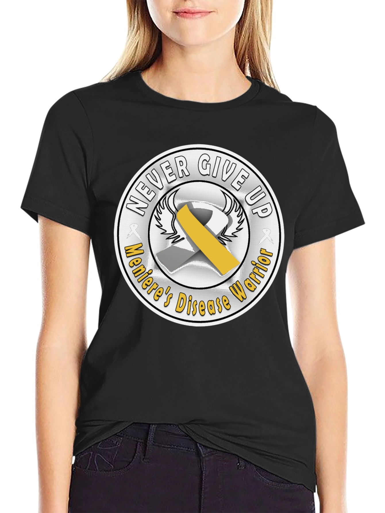Menieres Disease Warrior T-Shirt - Never Give Up