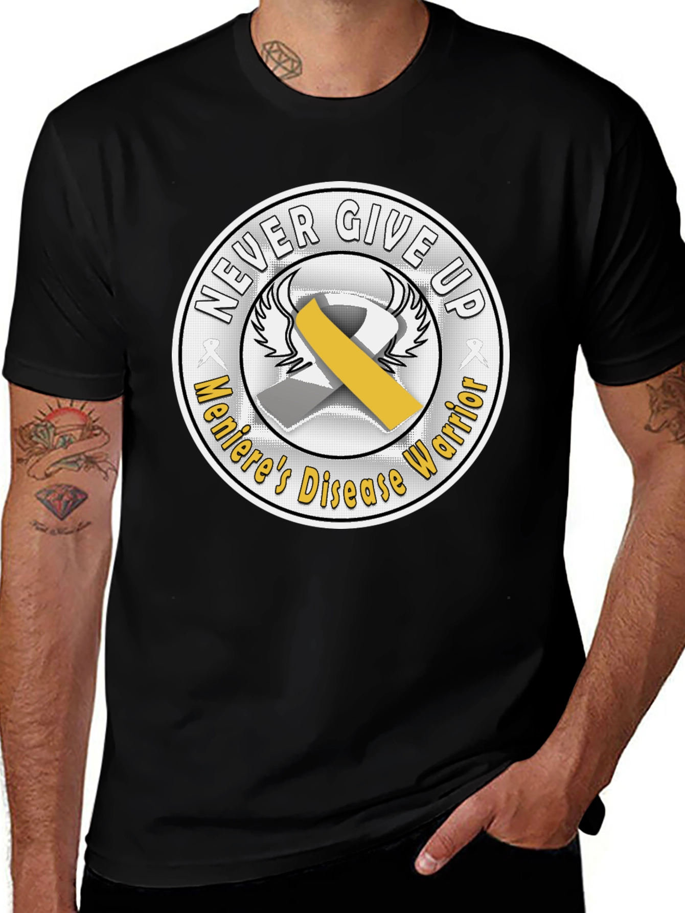 Menieres Disease Warrior T-Shirt - Never Give Up