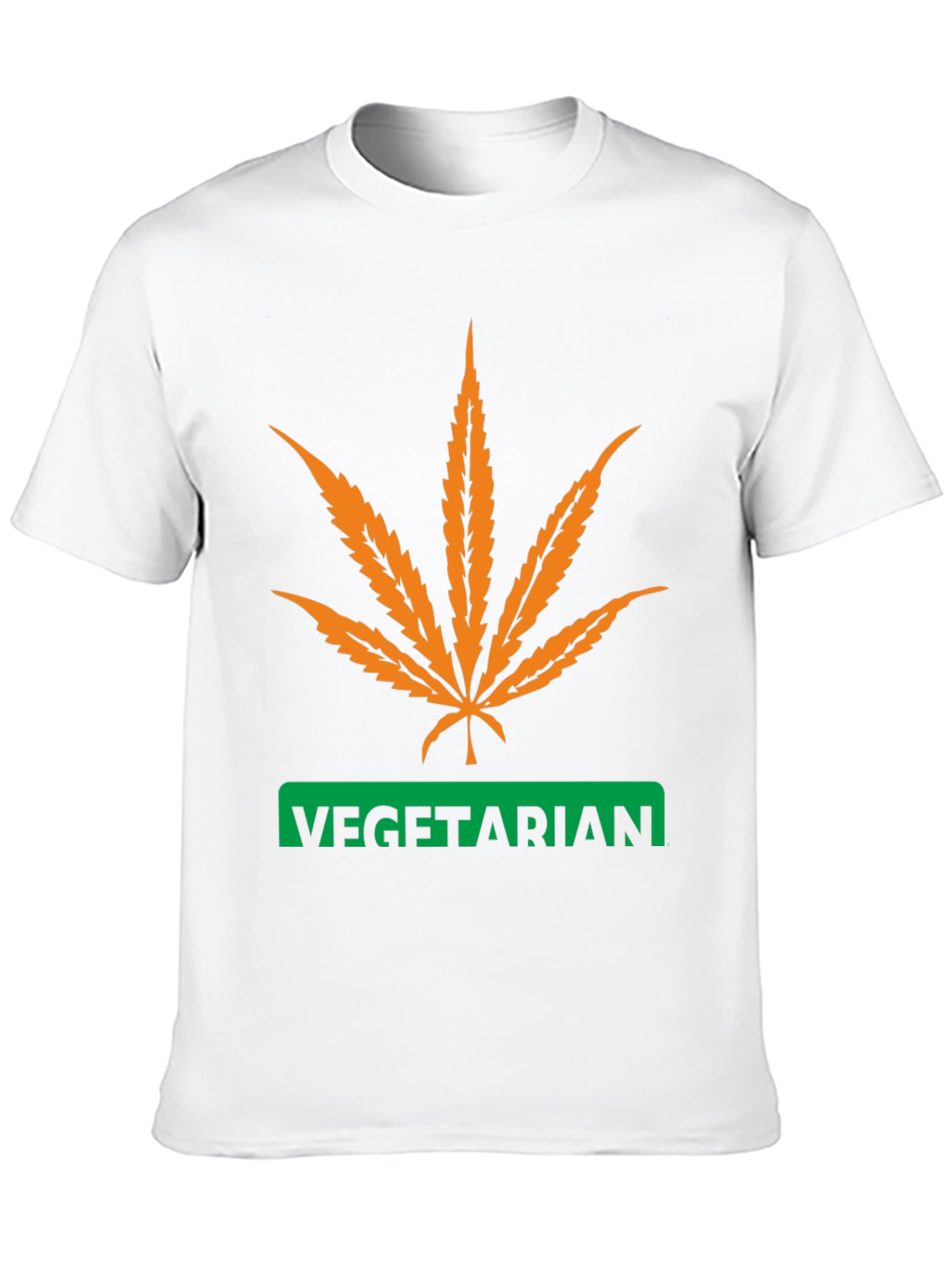 Vegetarian Graphic T-Shirt - Cannabis Leaf Design
