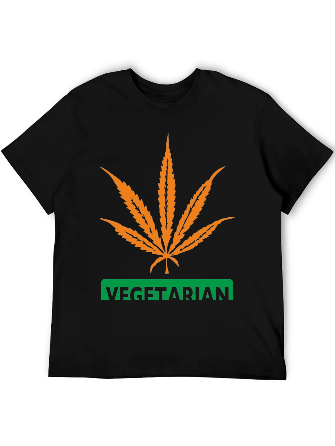 Vegetarian Graphic T-Shirt - Cannabis Leaf Design