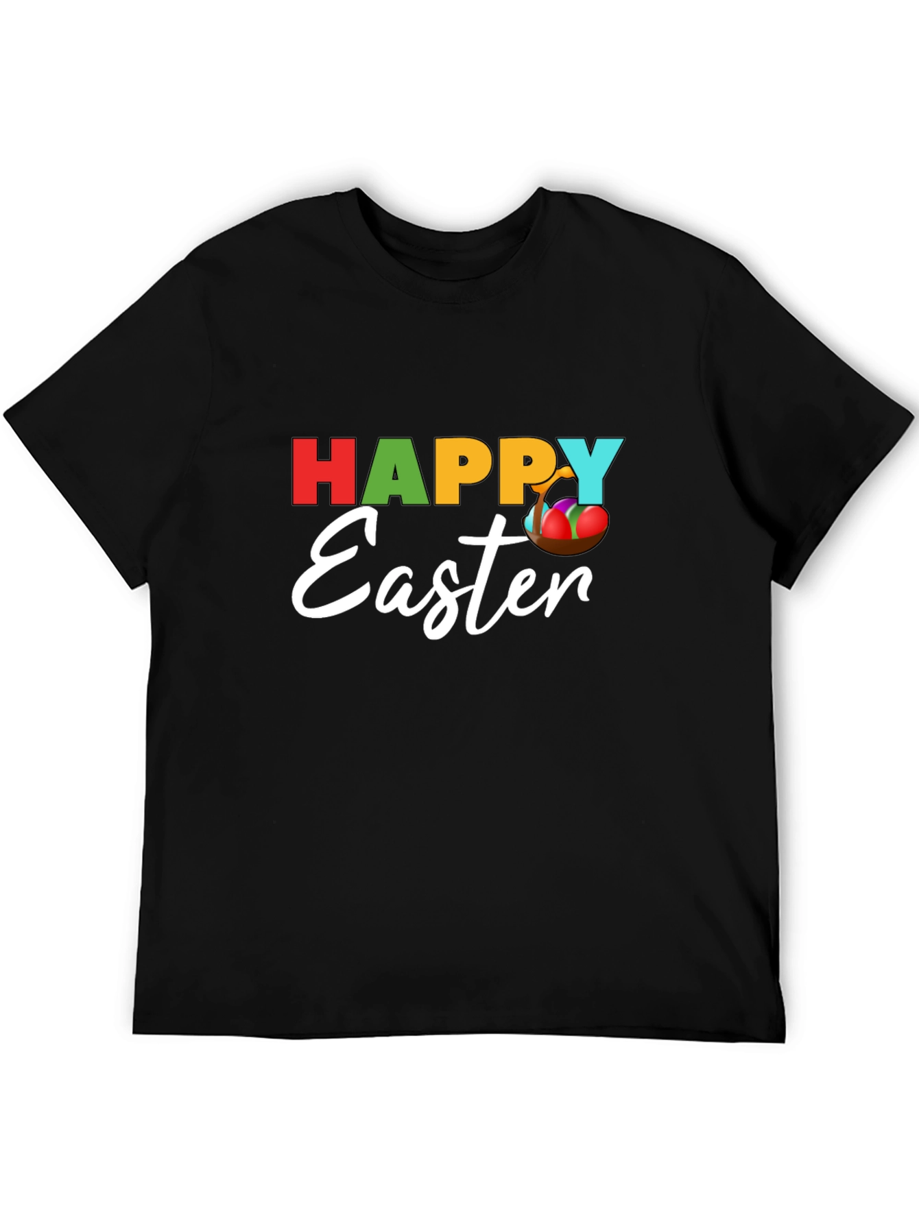 Happy Easter Graphic T-Shirt - Black