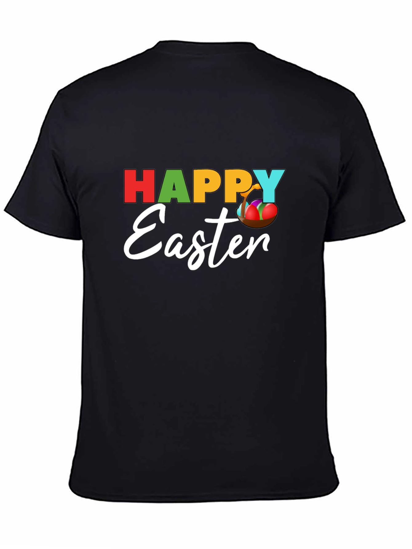Happy Easter Graphic T-Shirt - Black