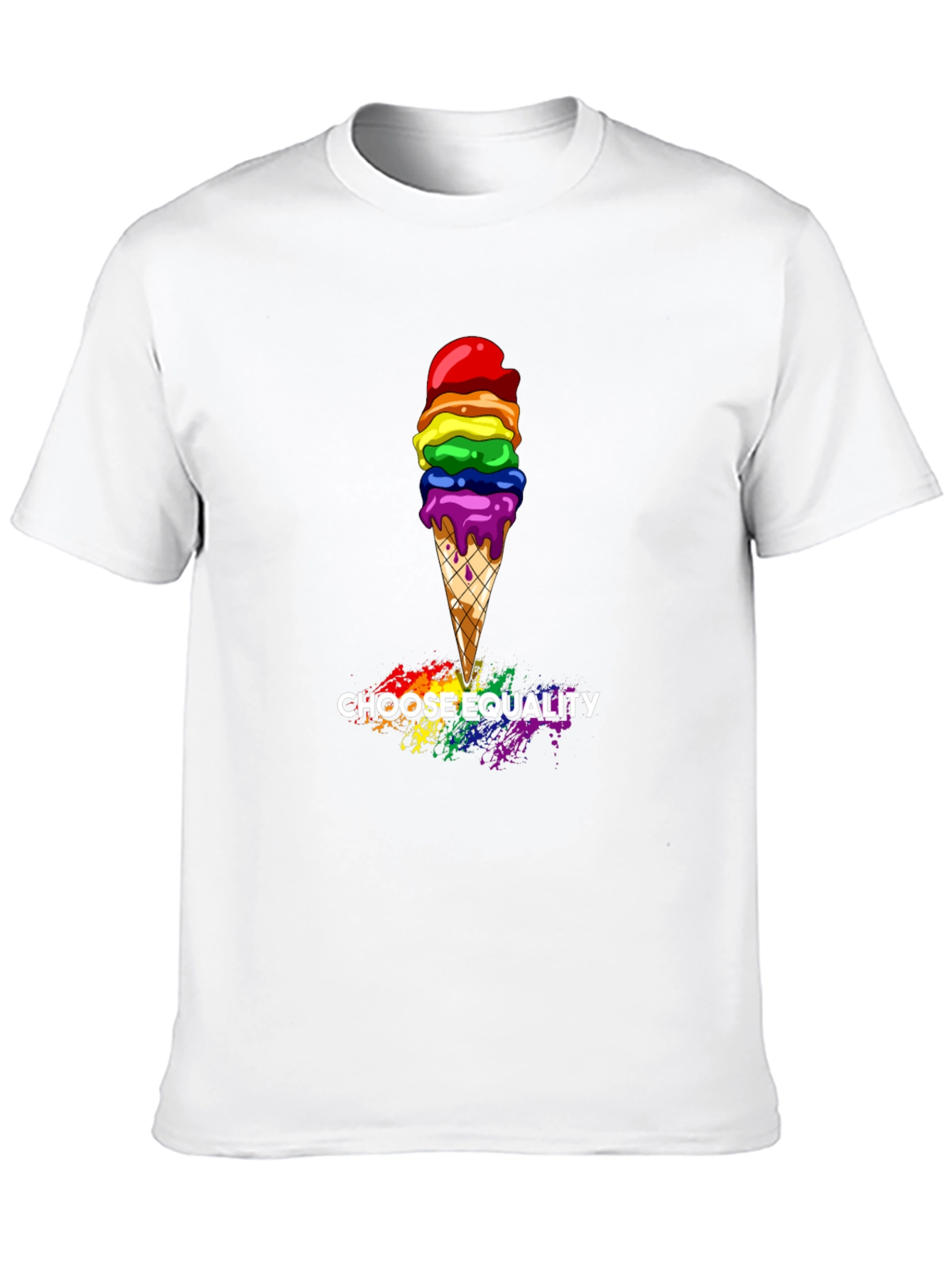Equality Rainbow Ice Cream Graphic Tee