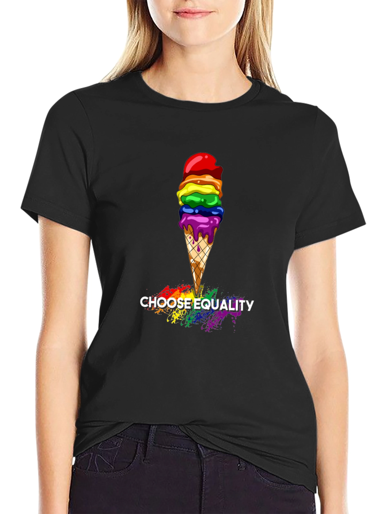 Equality Rainbow Ice Cream Graphic Tee