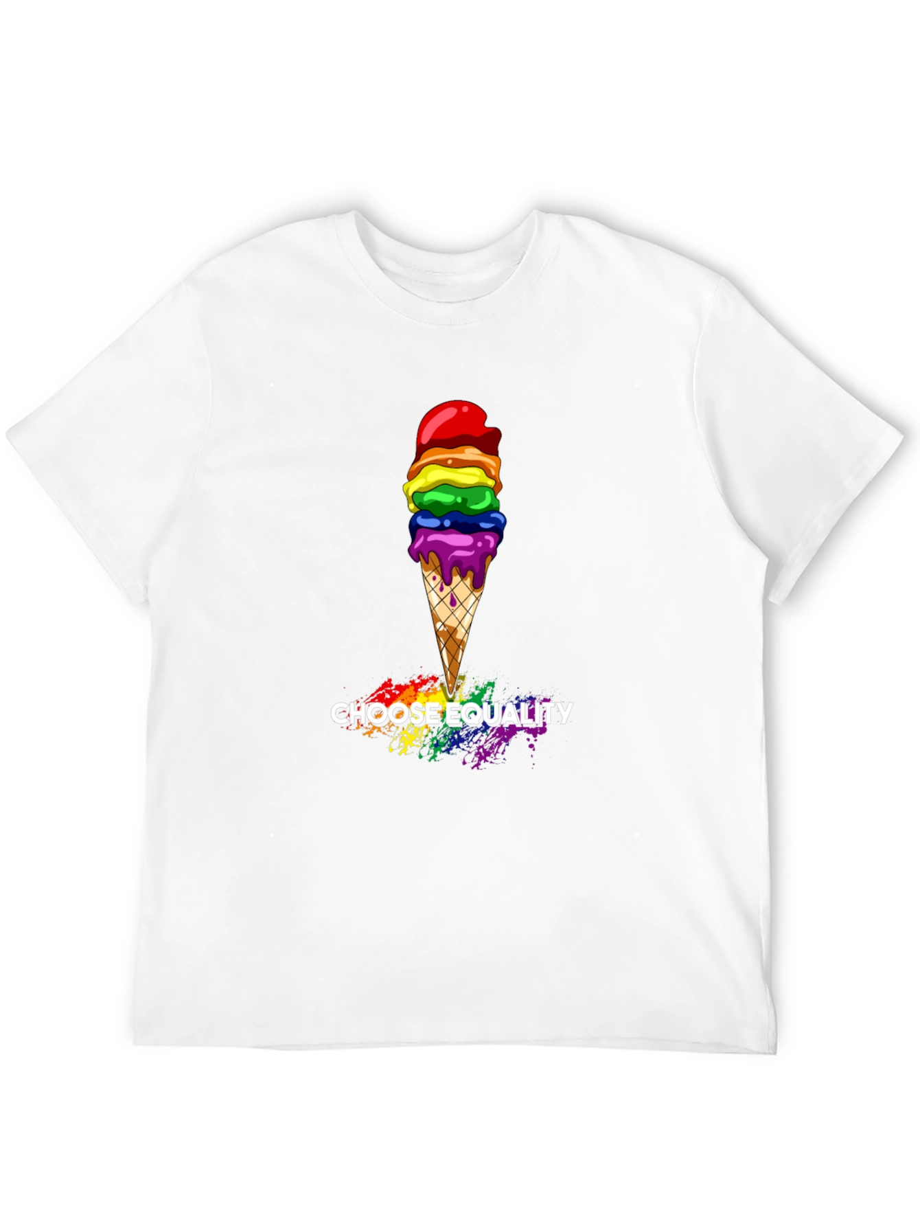 Equality Rainbow Ice Cream Graphic Tee