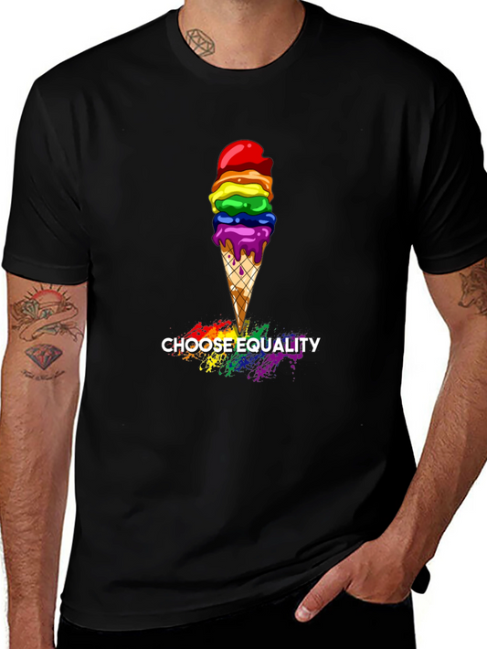 Equality Rainbow Ice Cream Graphic Tee