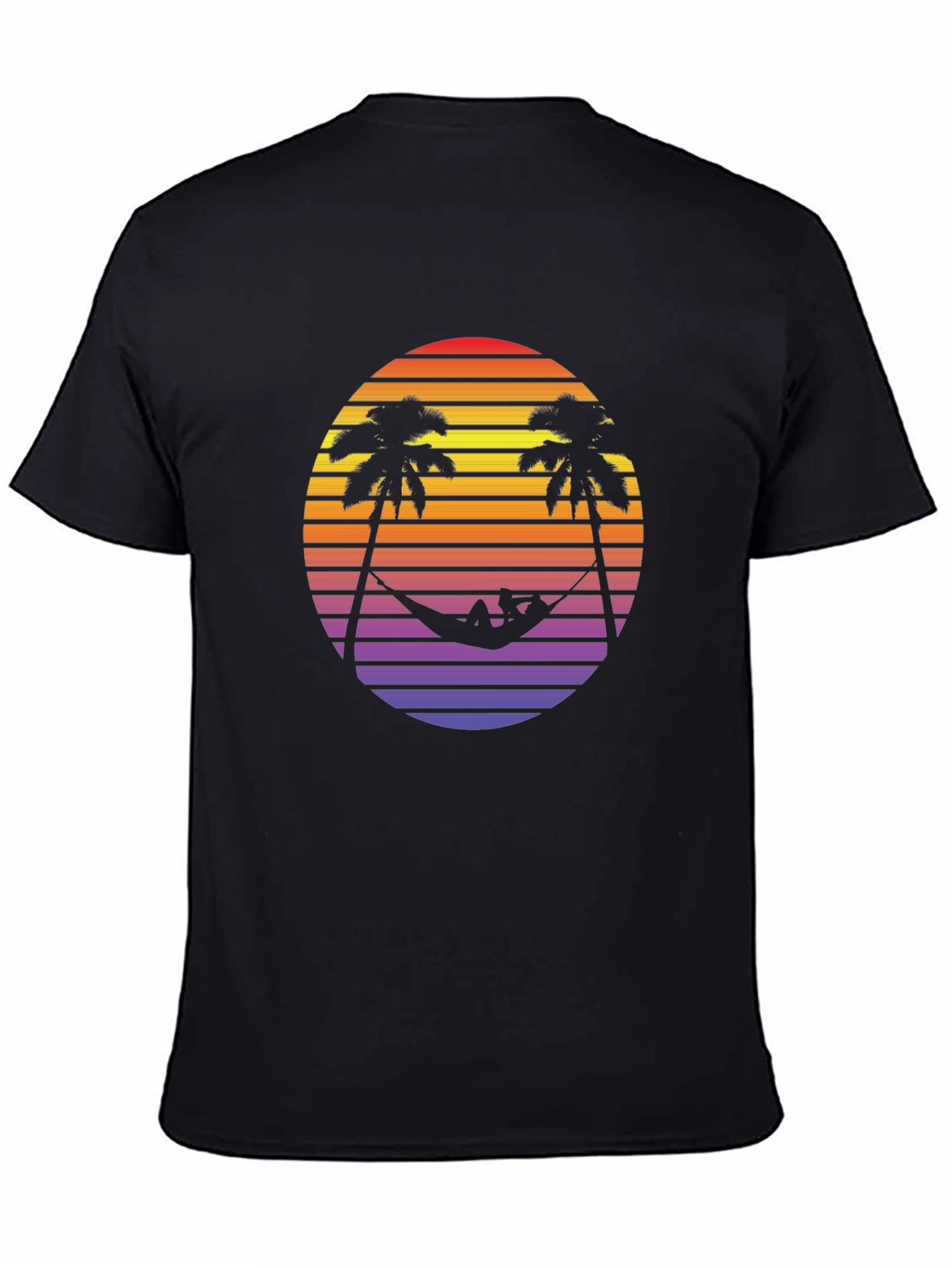 Retro Sunset Palm Tree Hammock Graphic Tee