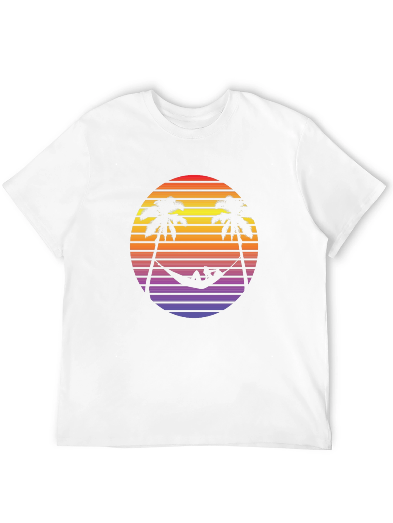Retro Sunset Palm Tree Hammock Graphic Tee