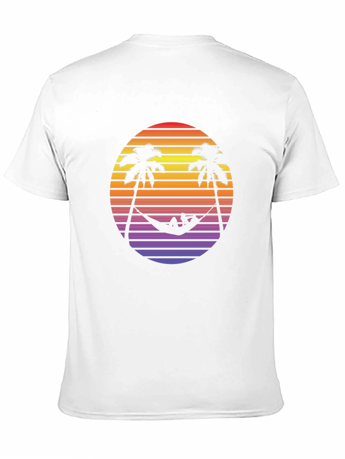 Retro Sunset Palm Tree Hammock Graphic Tee