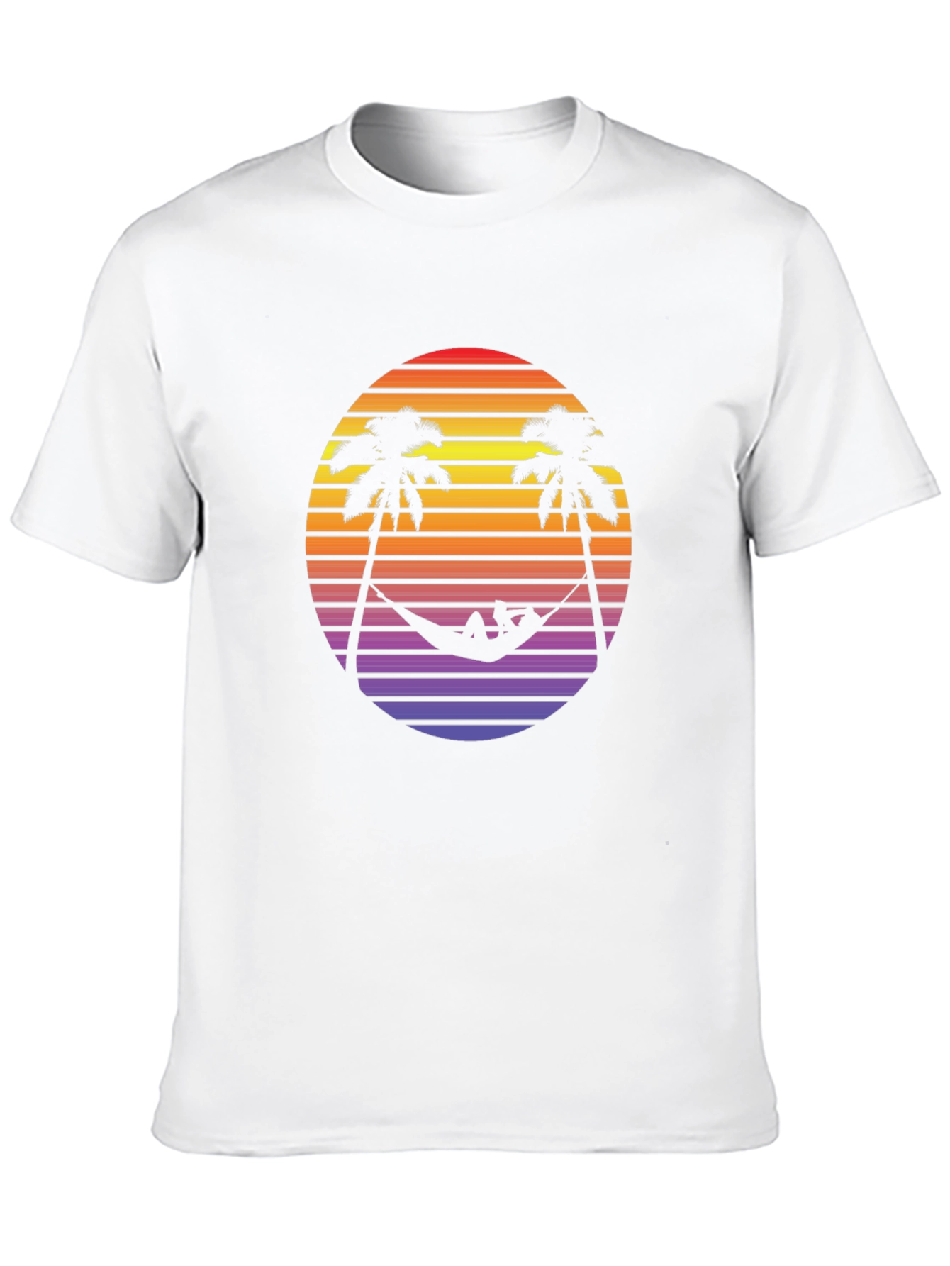 Retro Sunset Palm Tree Hammock Graphic Tee