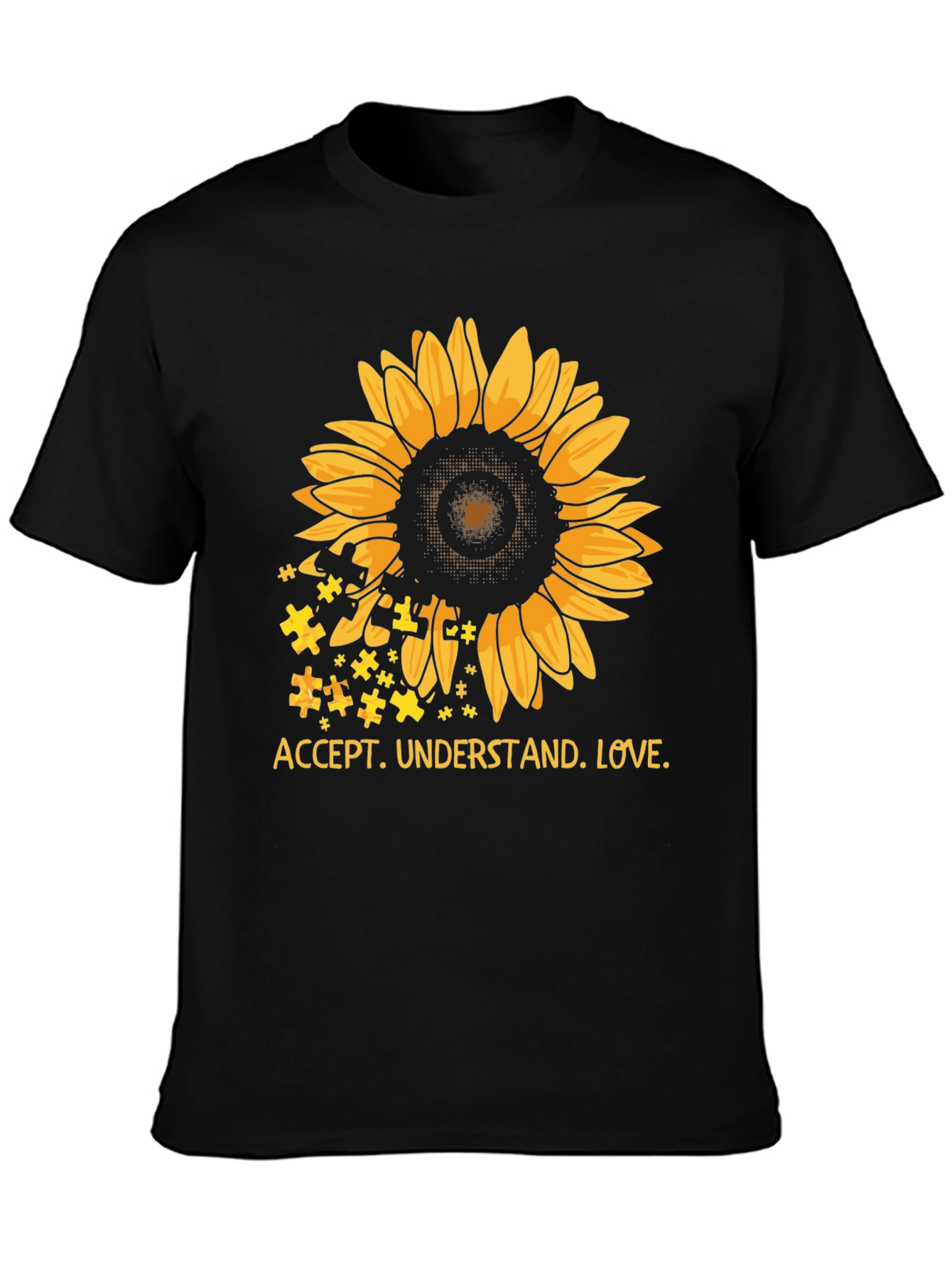 Autism Awareness Sunflower T-Shirt: Accept Understand Love
