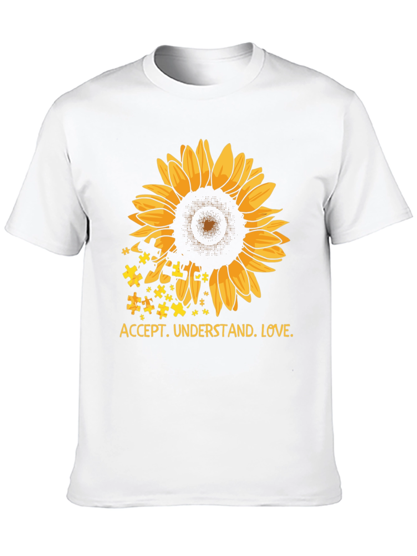 Autism Awareness Sunflower T-Shirt: Accept Understand Love