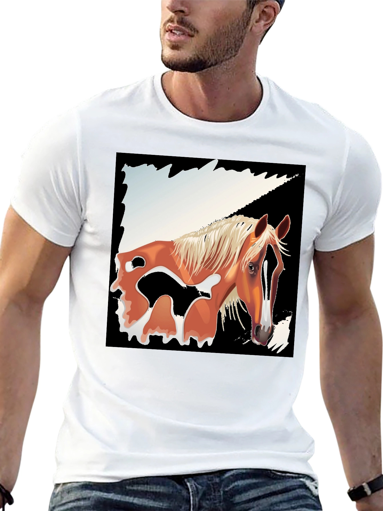 Horse Graphic Tee - Mens Black T-Shirt